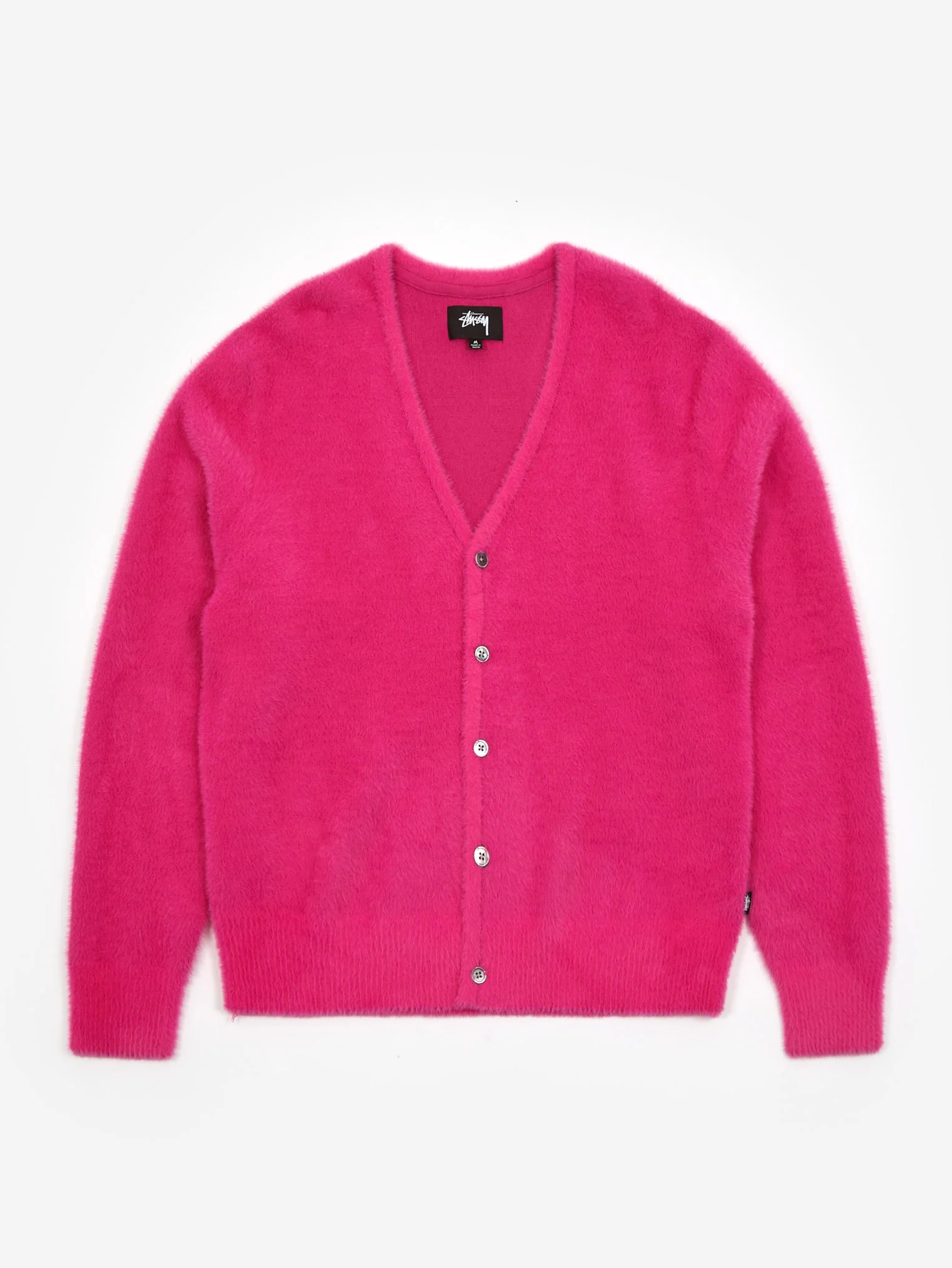 Stussy Shaggy Cardigan - Fuchsia