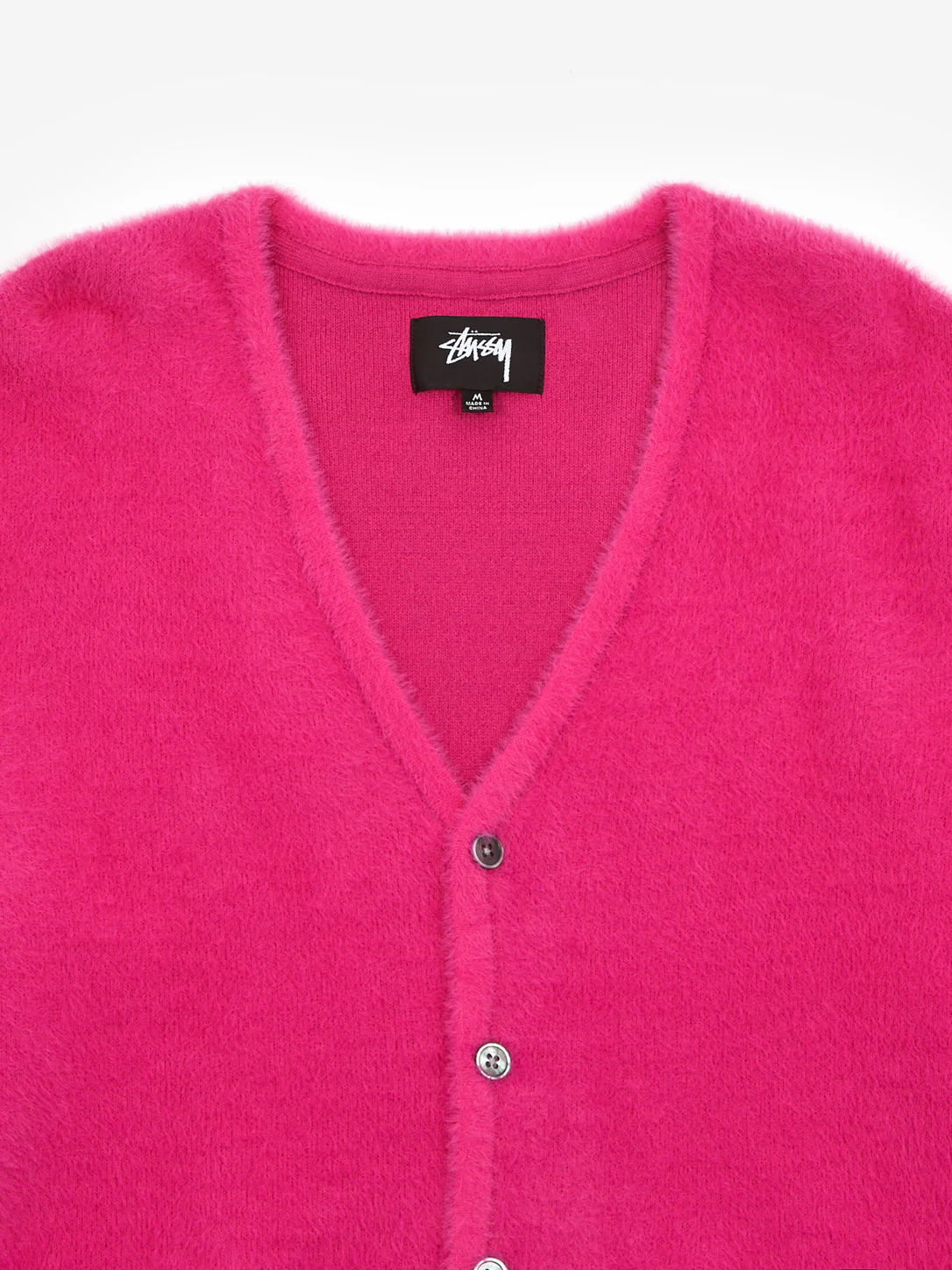 Stussy Shaggy Cardigan - Fuchsia - Image 2