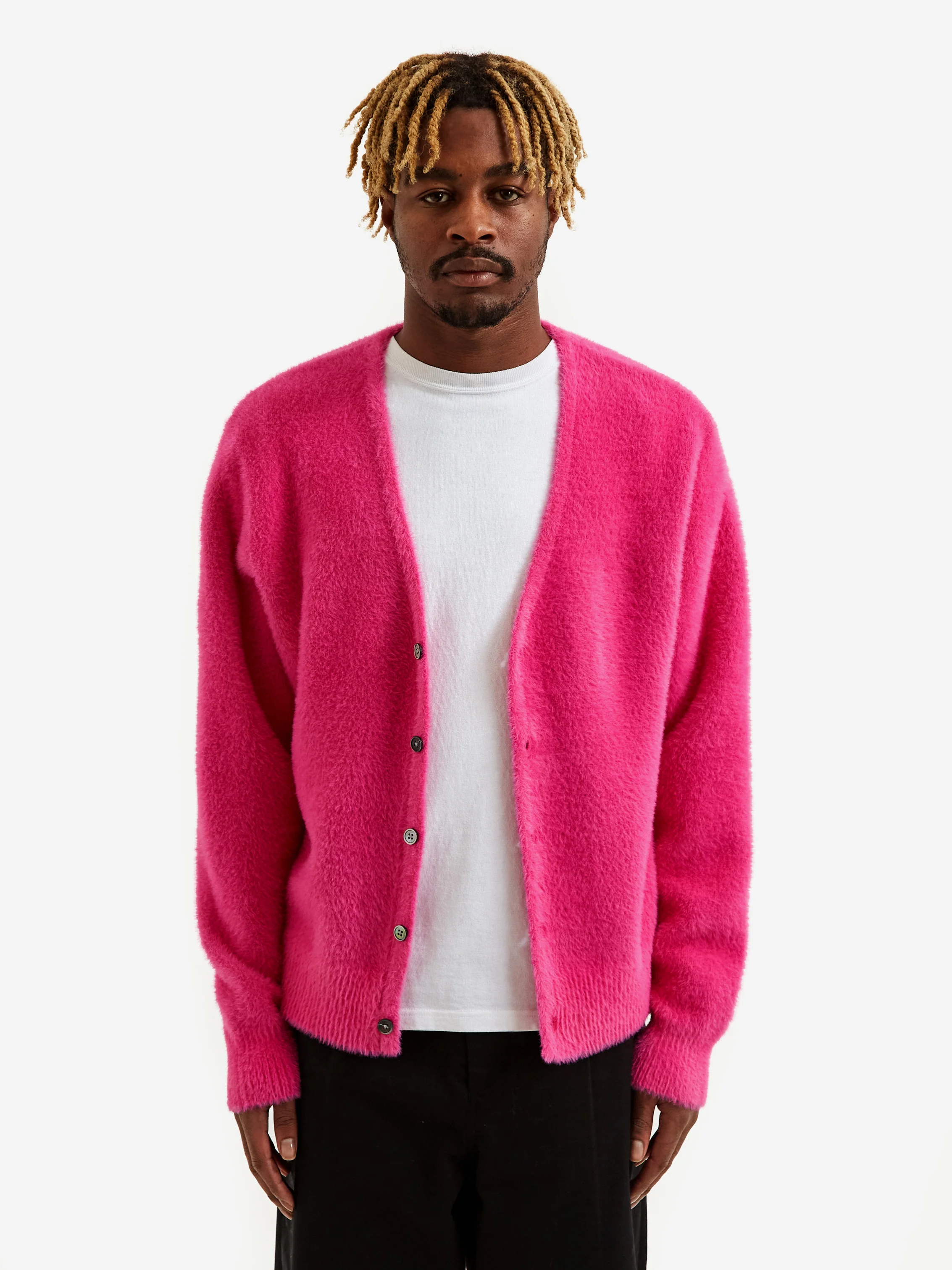 Stussy Shaggy Cardigan - Fuchsia - Image 6