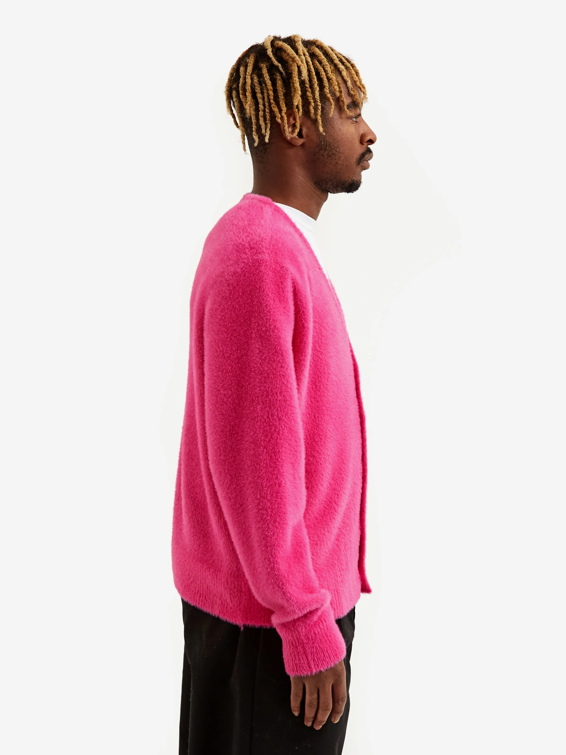 Stussy Shaggy Cardigan - Fuchsia - Image 7