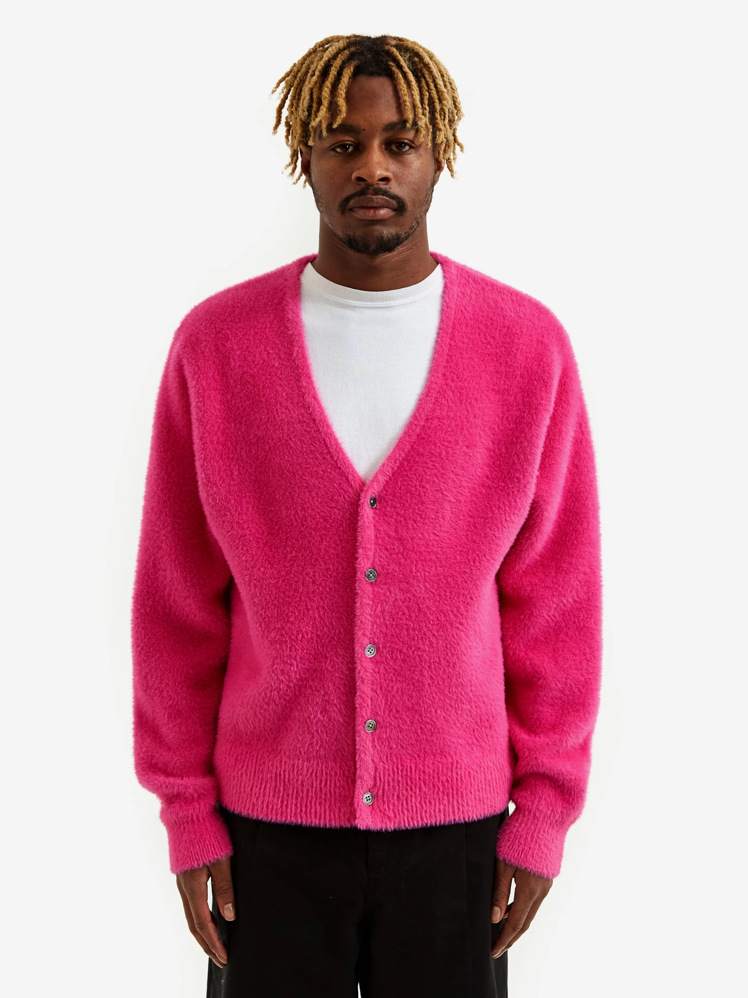 Stussy Shaggy Cardigan - Fuchsia - Image 8