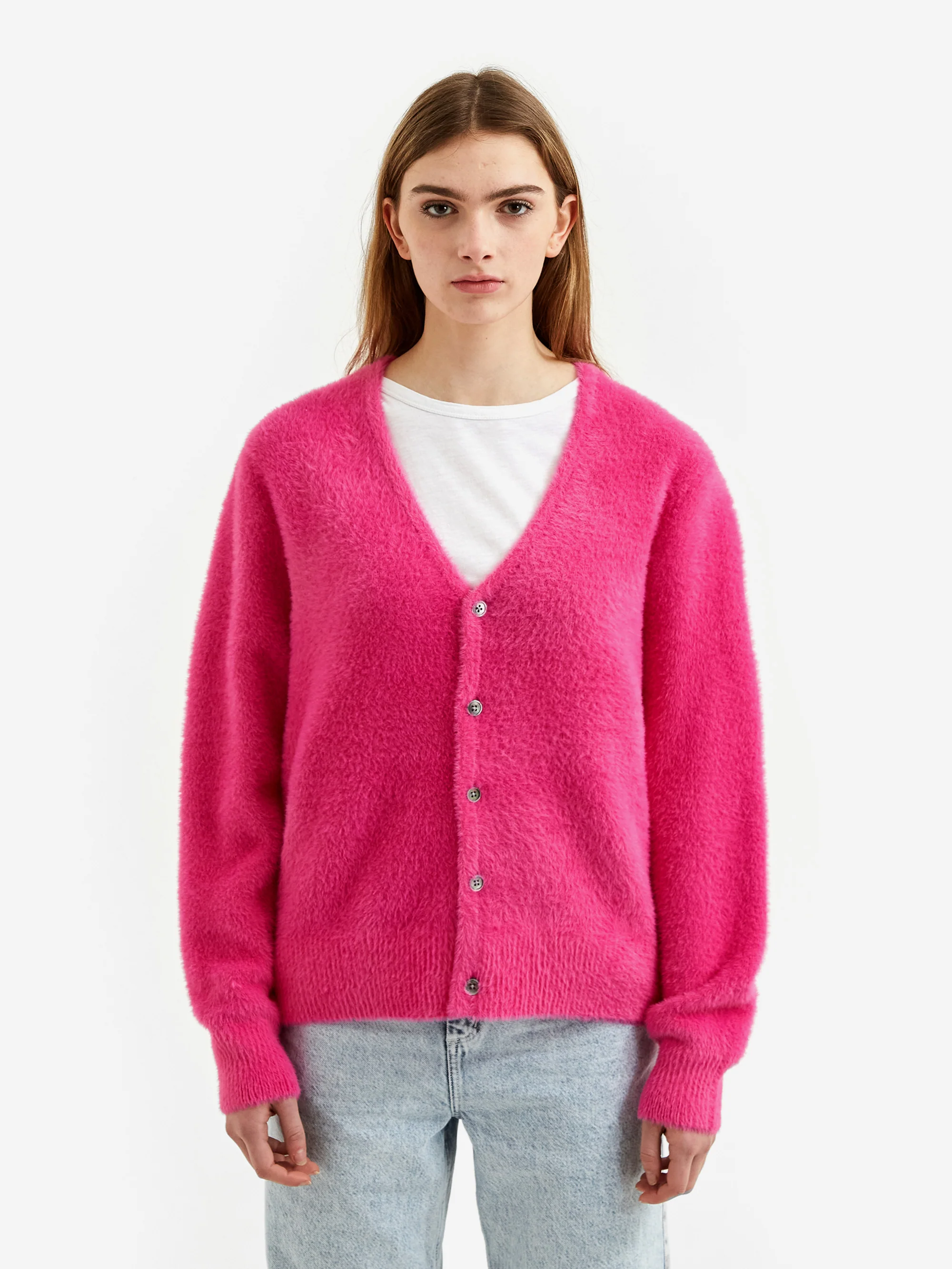 Stussy Shaggy Cardigan W - Fuchsia