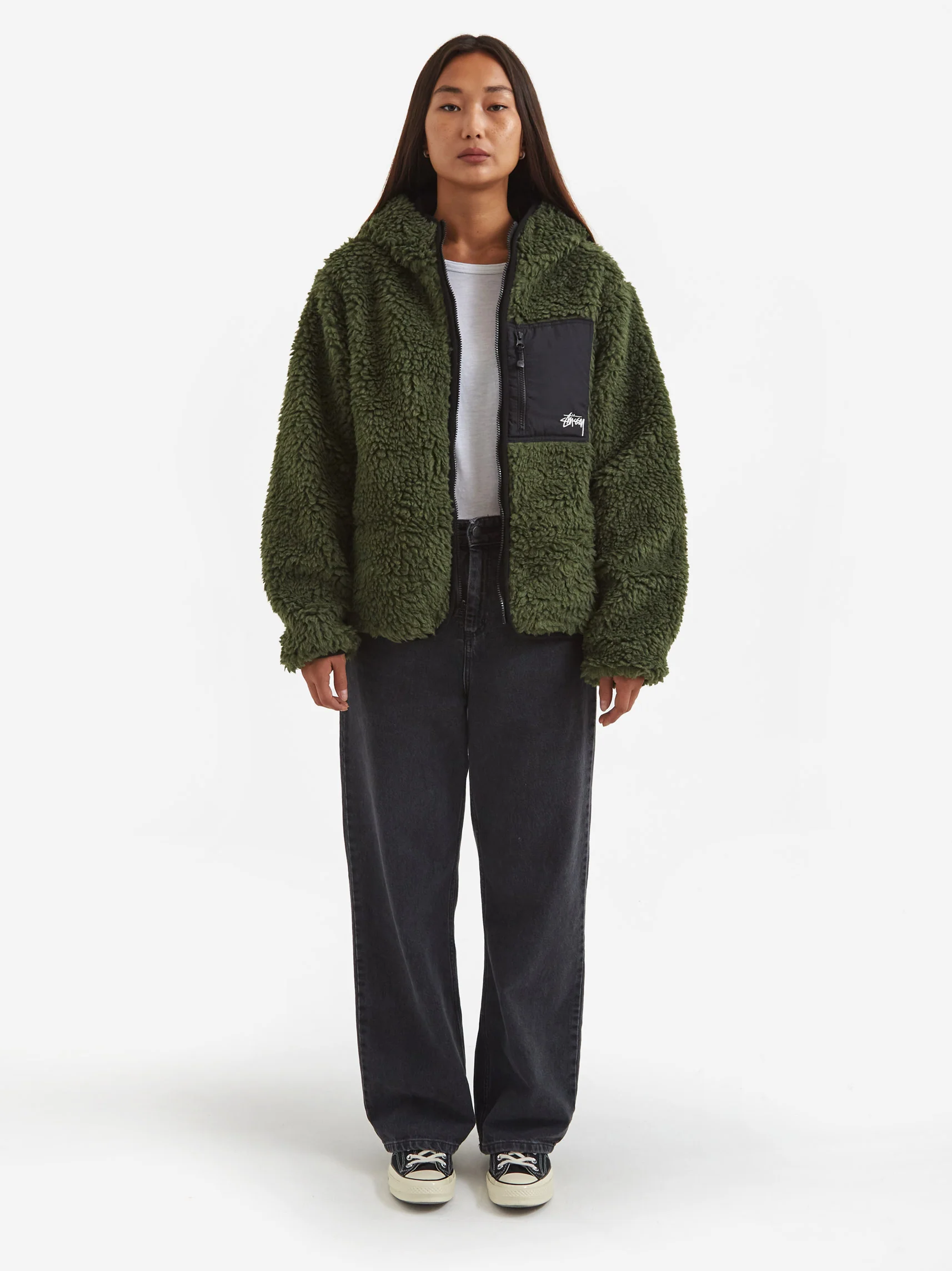 Stussy Sherpa Jacket W - Olive - Image 17