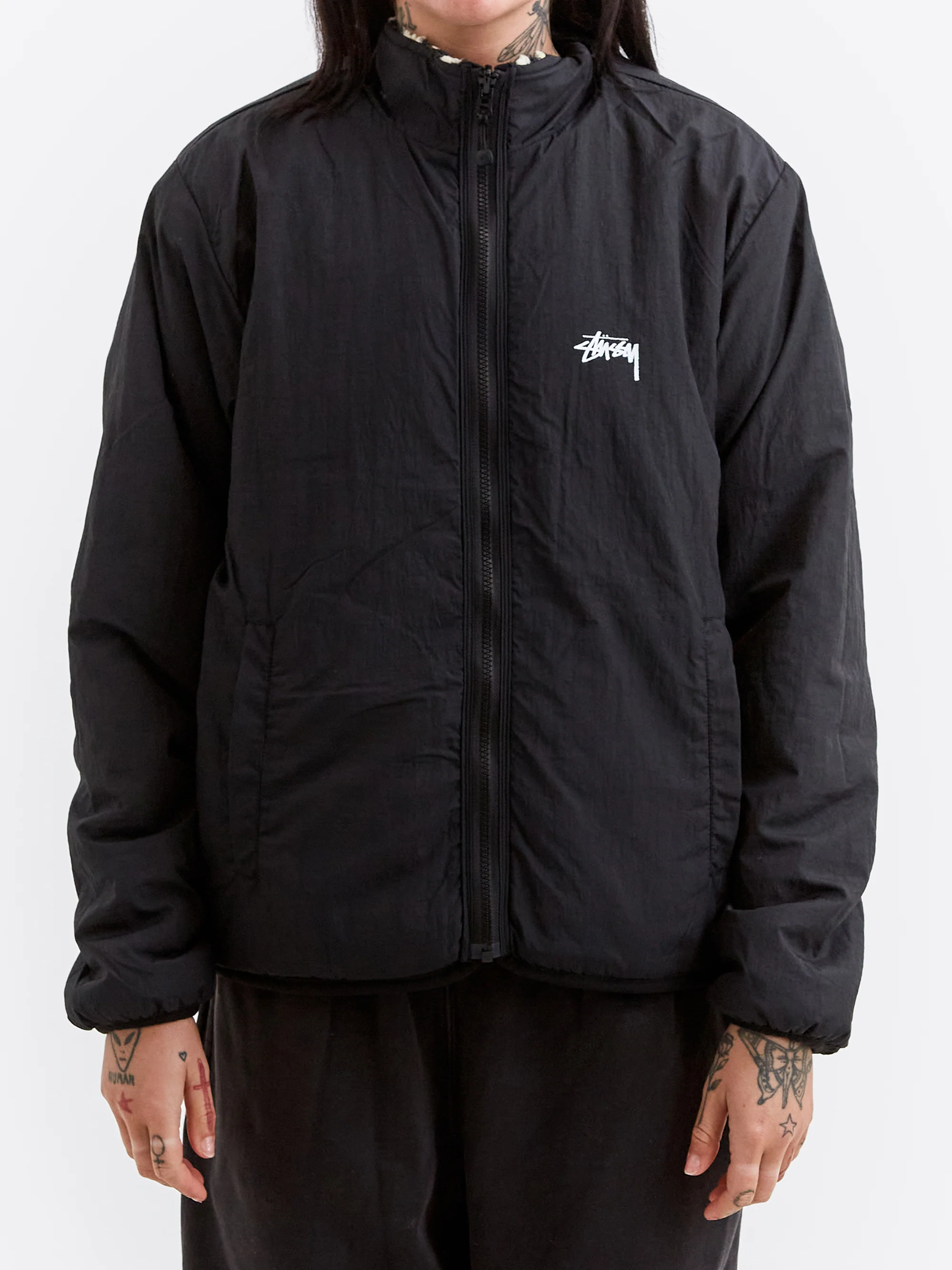 Stussy Sherpa Reversible Jacket W - Yellow Leopard - Image 2