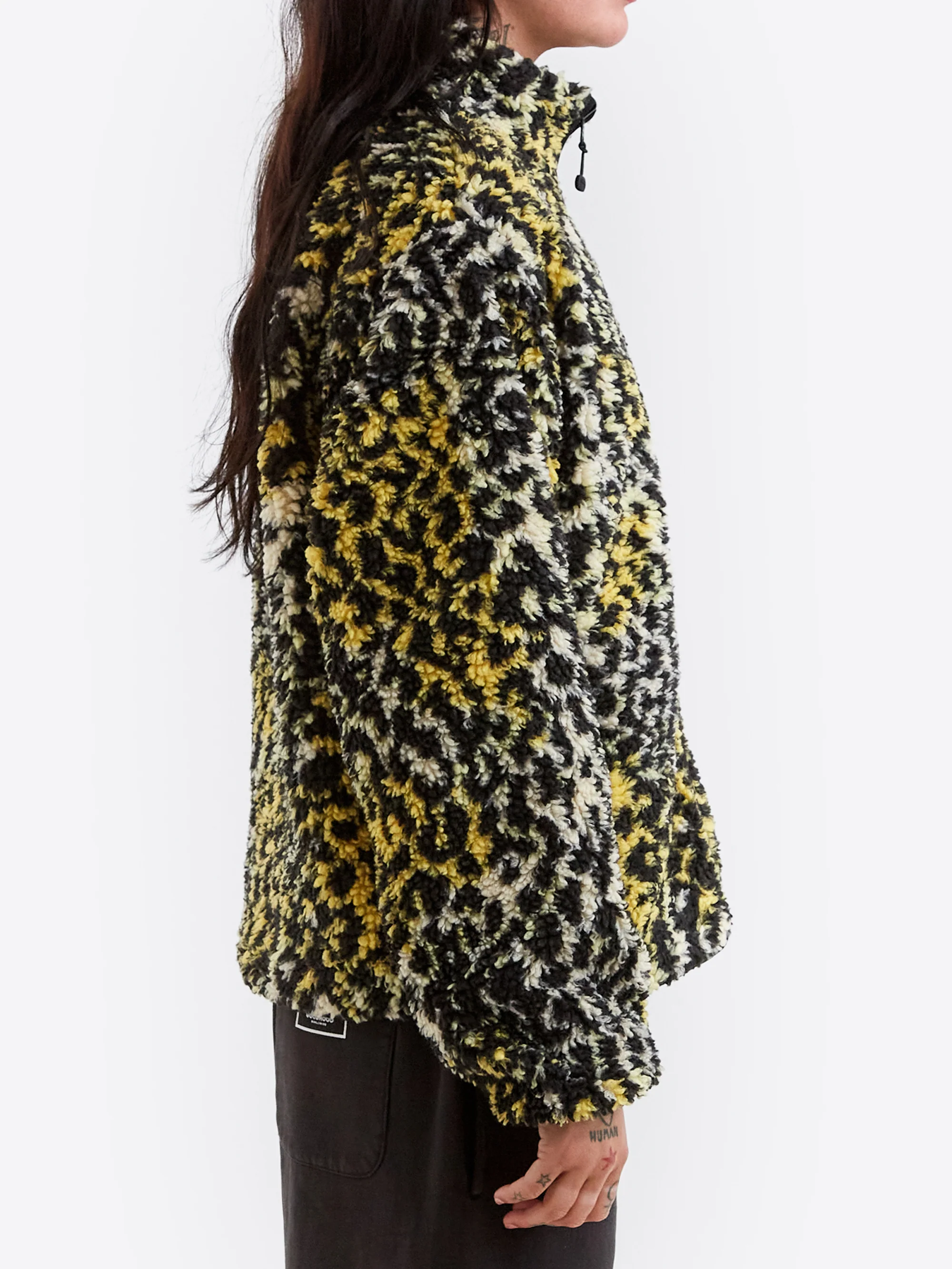 Stussy Sherpa Reversible Jacket W - Yellow Leopard - Image 4