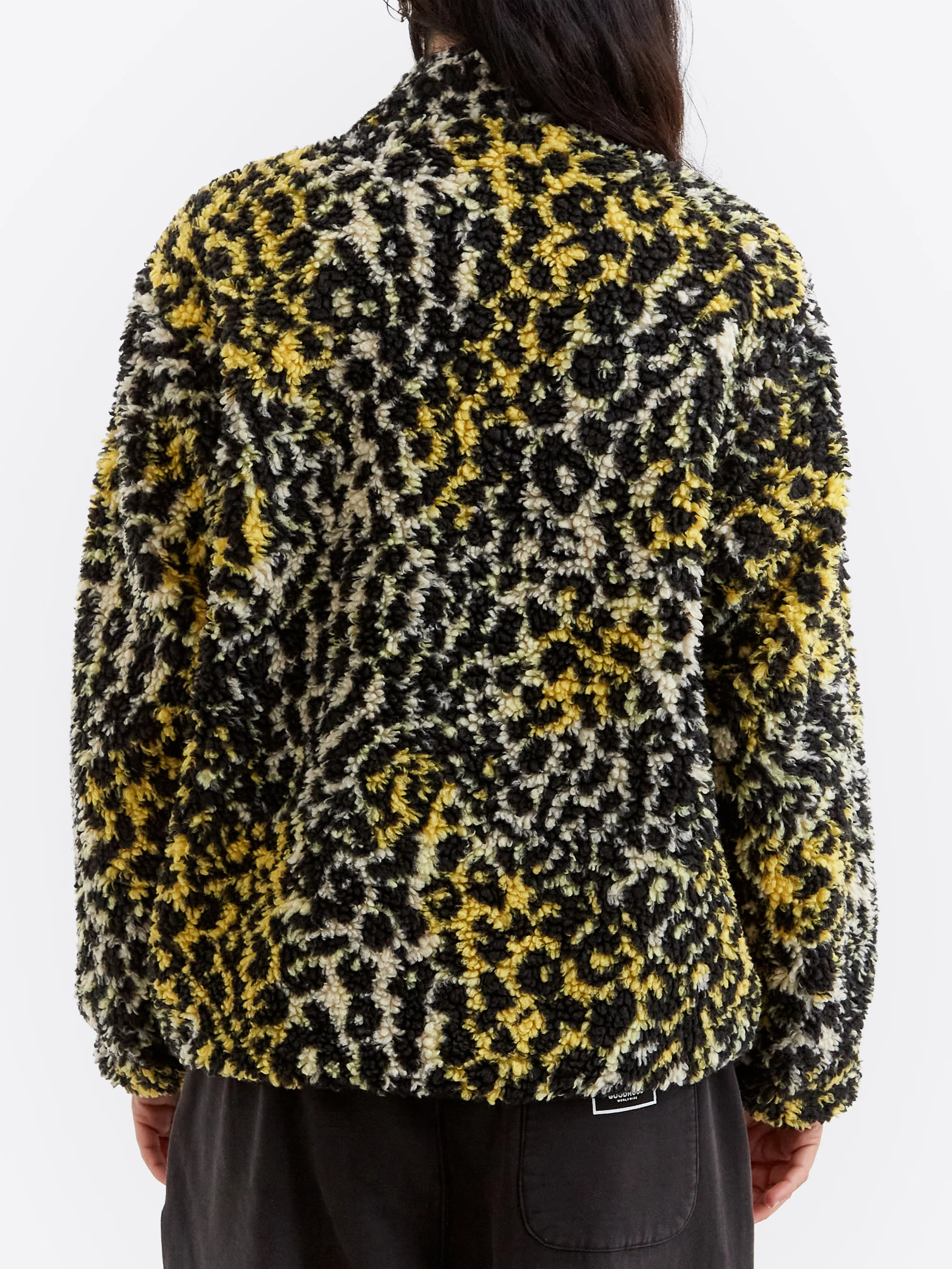 Stussy Sherpa Reversible Jacket W - Yellow Leopard - Image 5