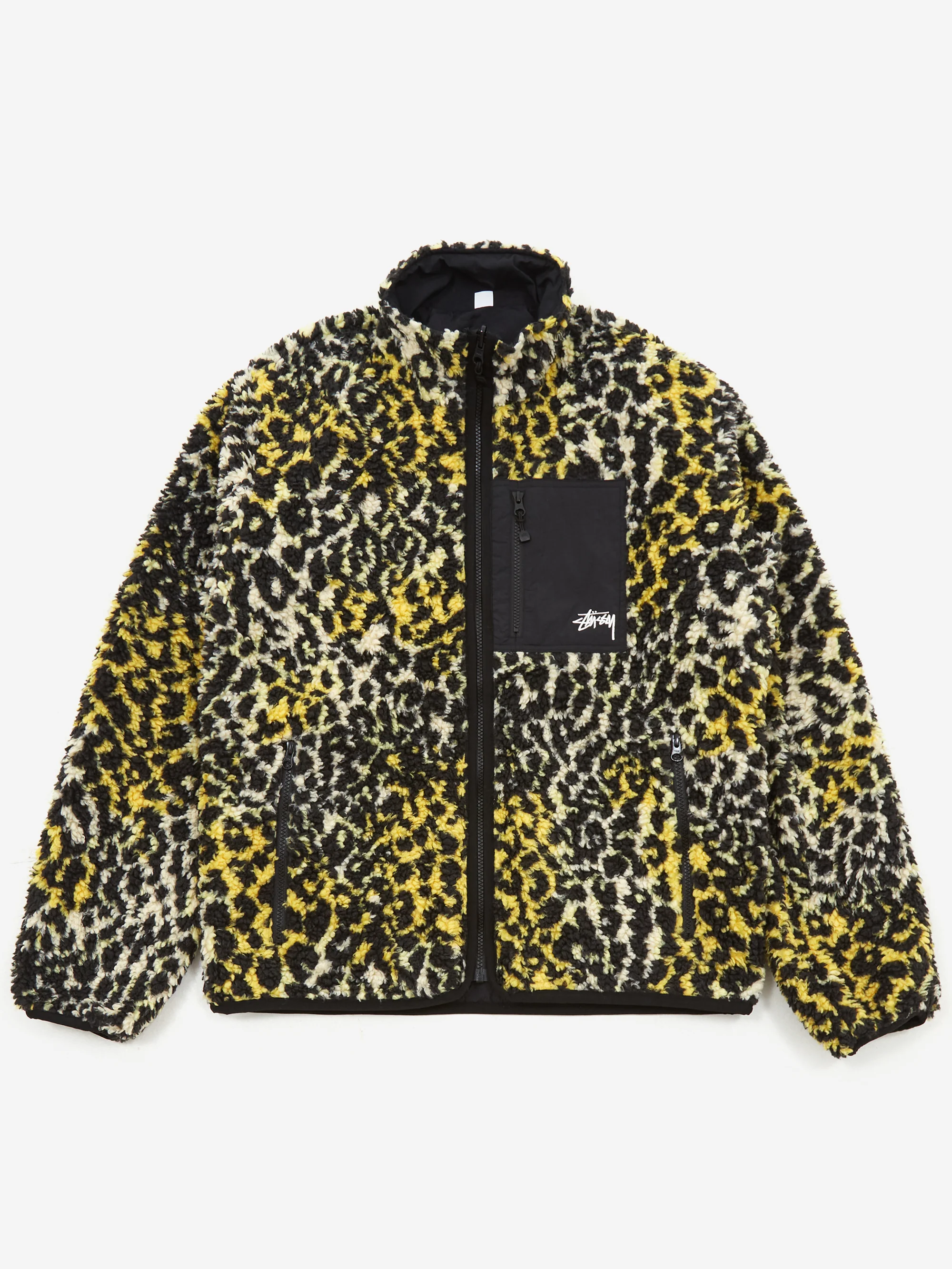 Stussy Sherpa Reversible Jacket W - Yellow Leopard - Image 6