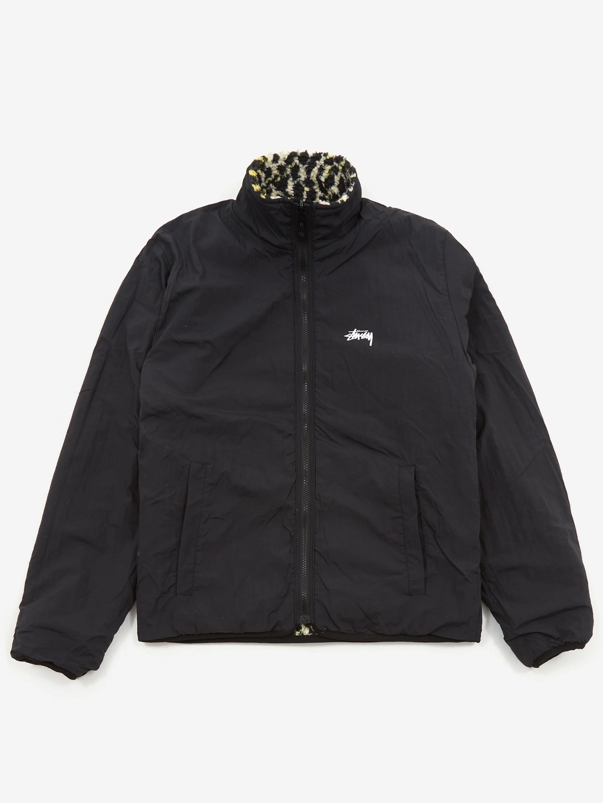 Stussy Sherpa Reversible Jacket W - Yellow Leopard - Image 7
