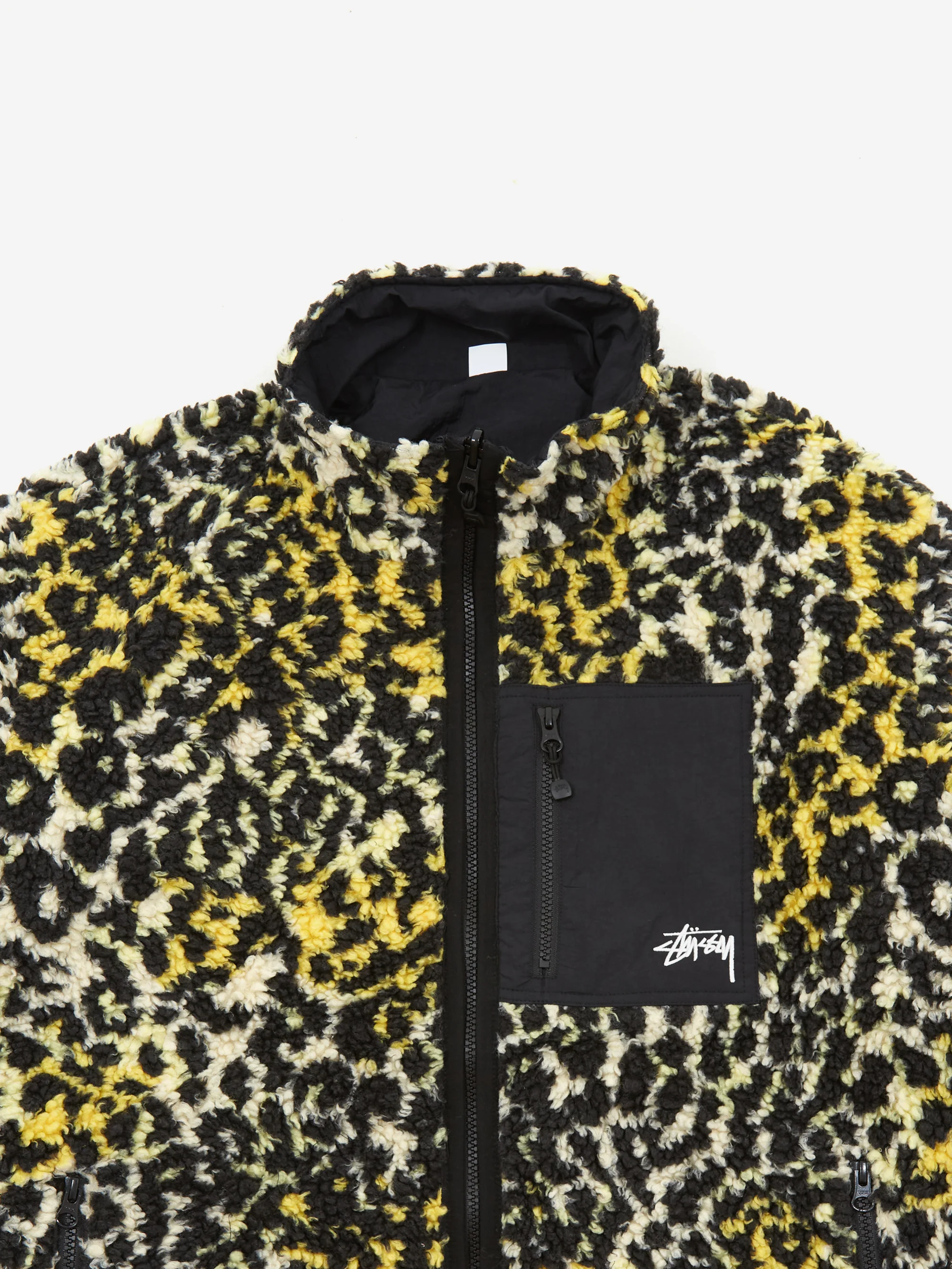 Stussy Sherpa Reversible Jacket W - Yellow Leopard - Image 8