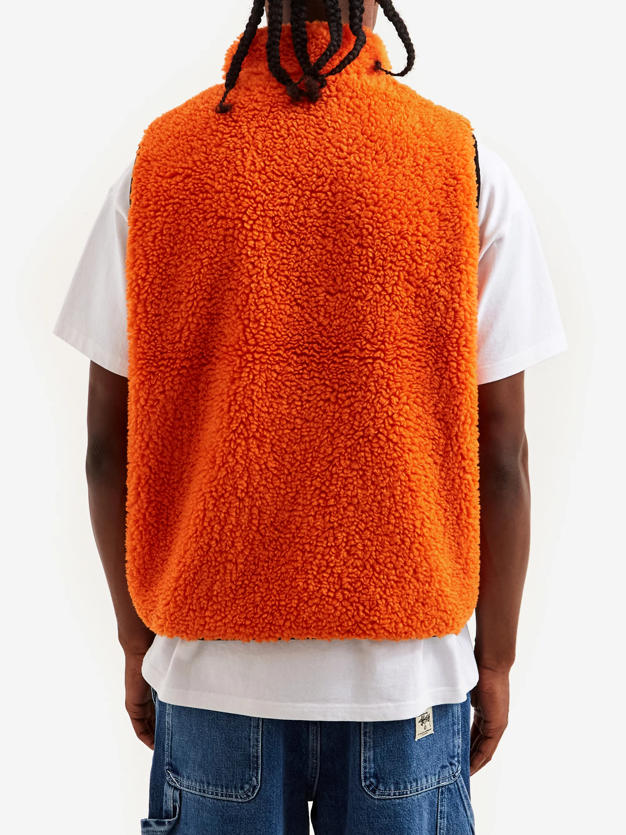 Stussy Sherpa Reversible Vest - Tangerine - Image 11