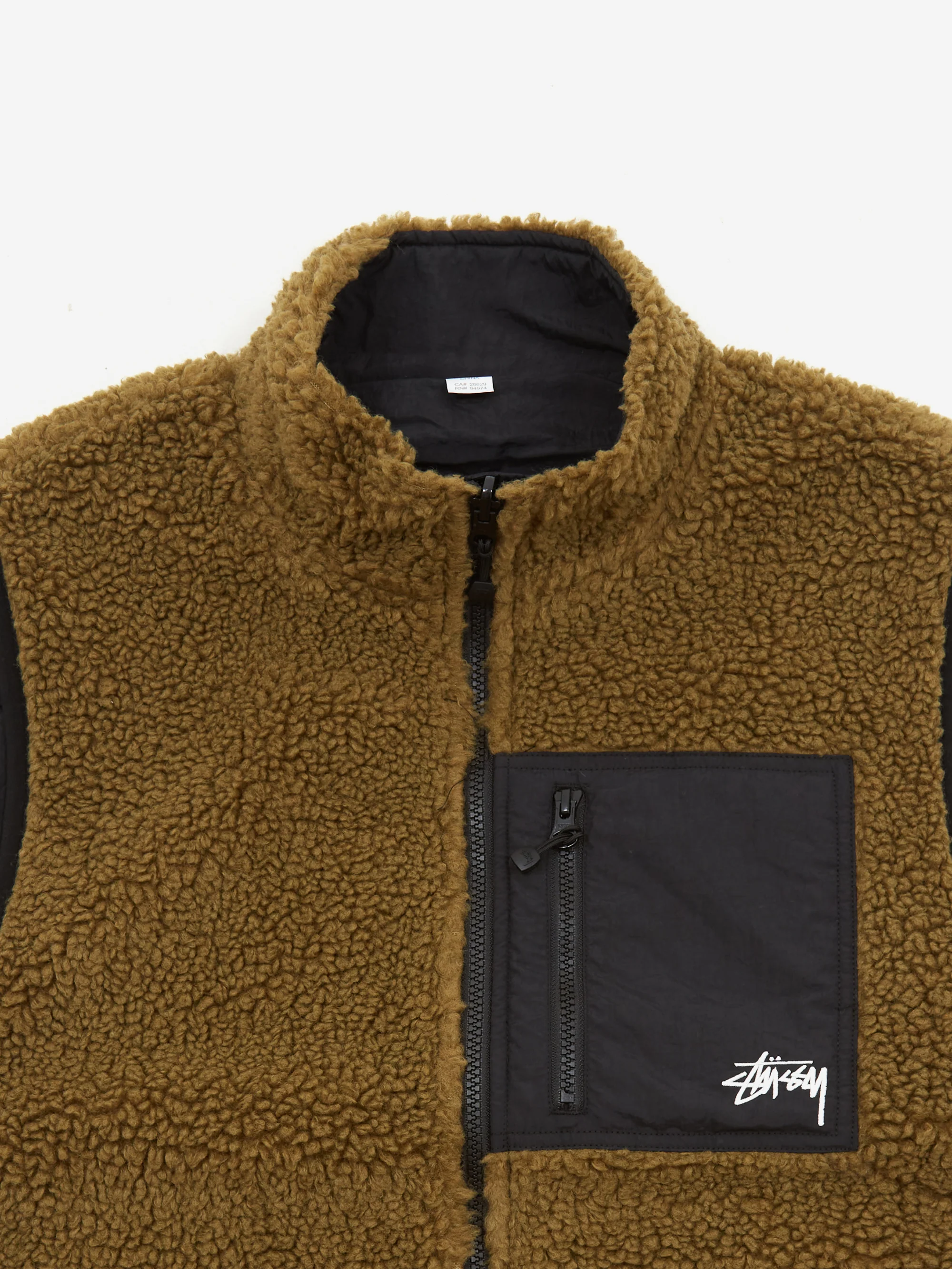 Stussy Sherpa Reversible Vest W - Olive - Image 8