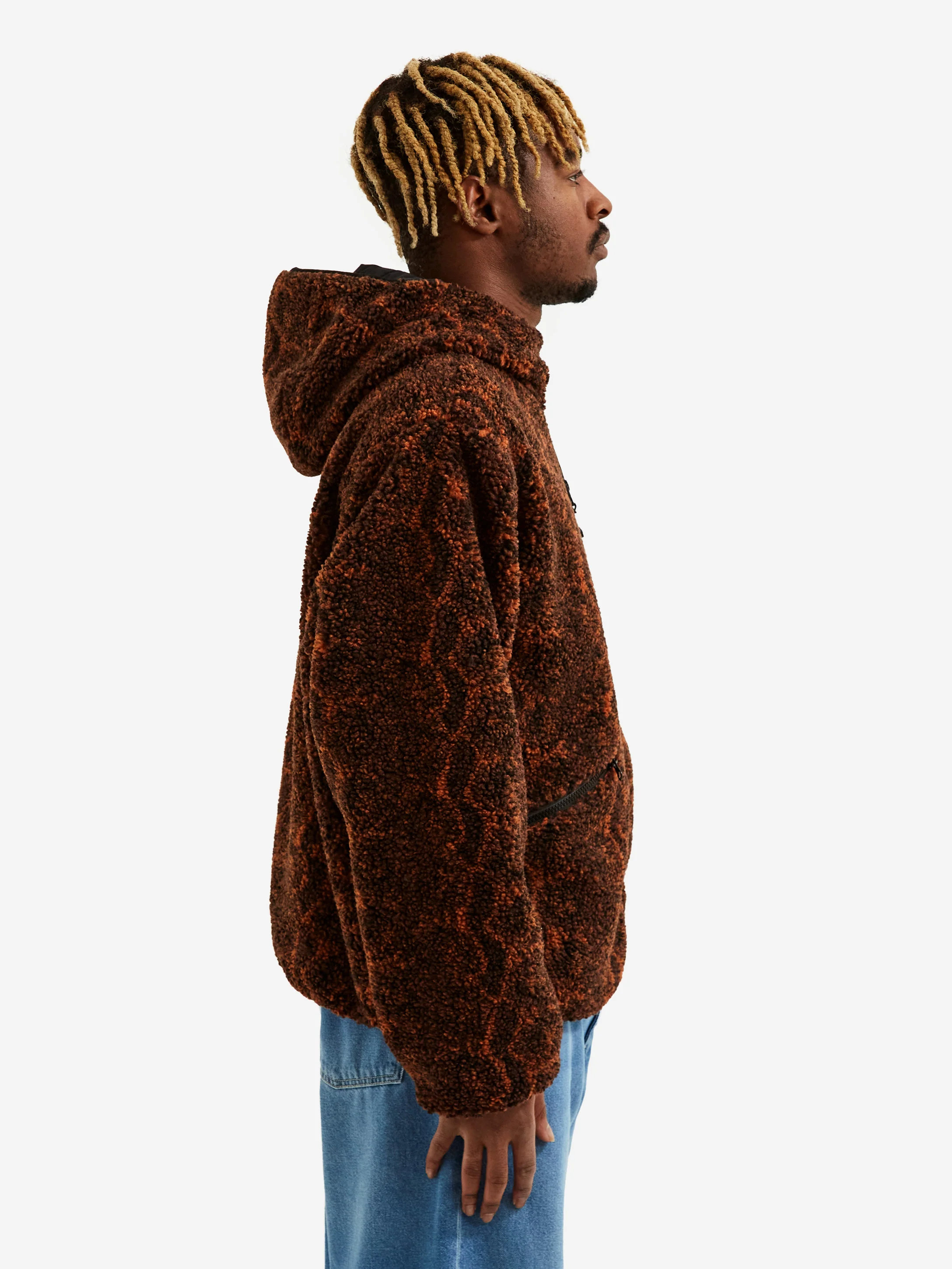 Stussy Snake Jacquard Sherpa Jacket - Brown - Image 13