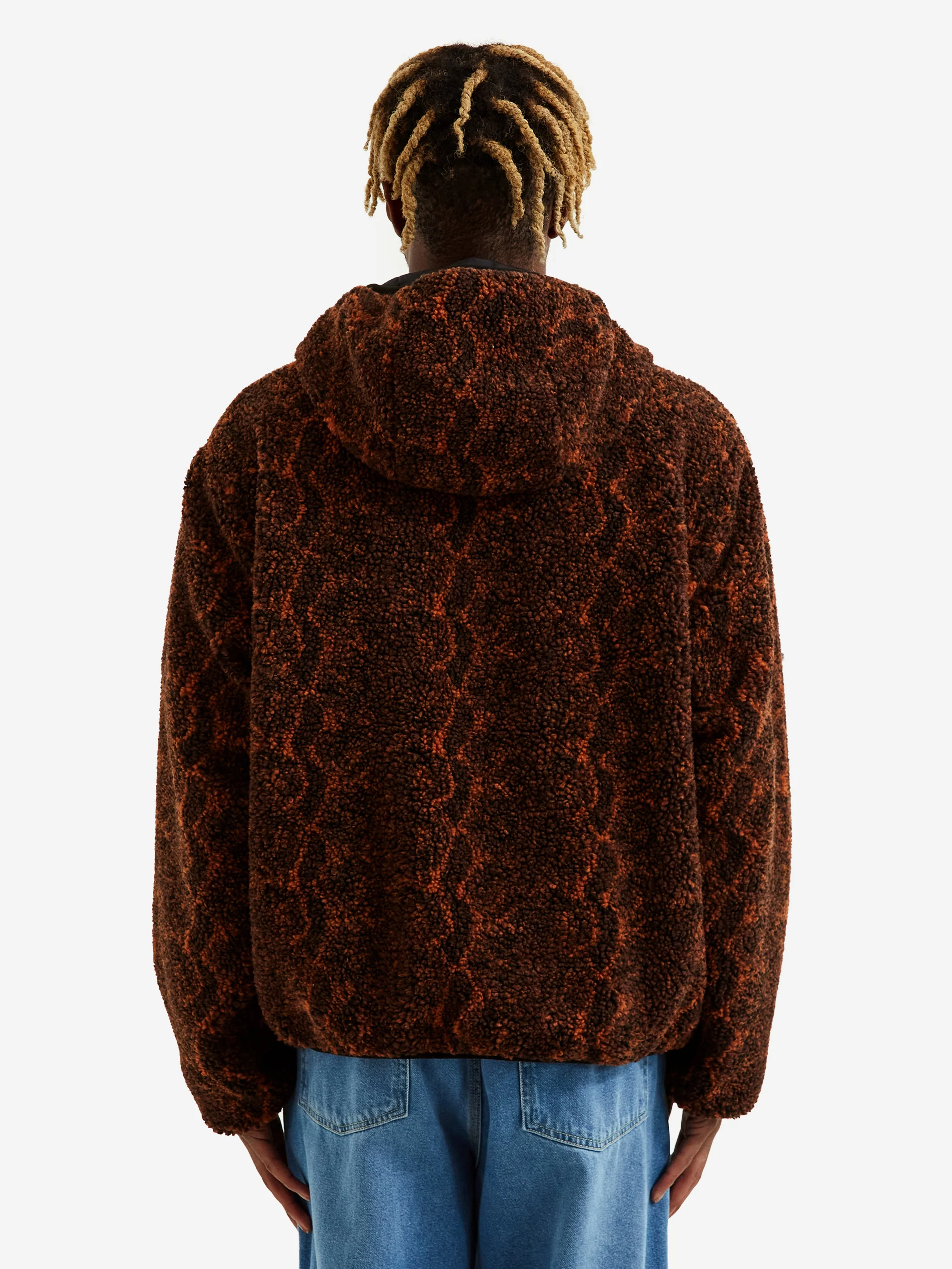 Stussy Snake Jacquard Sherpa Jacket - Brown - Image 15