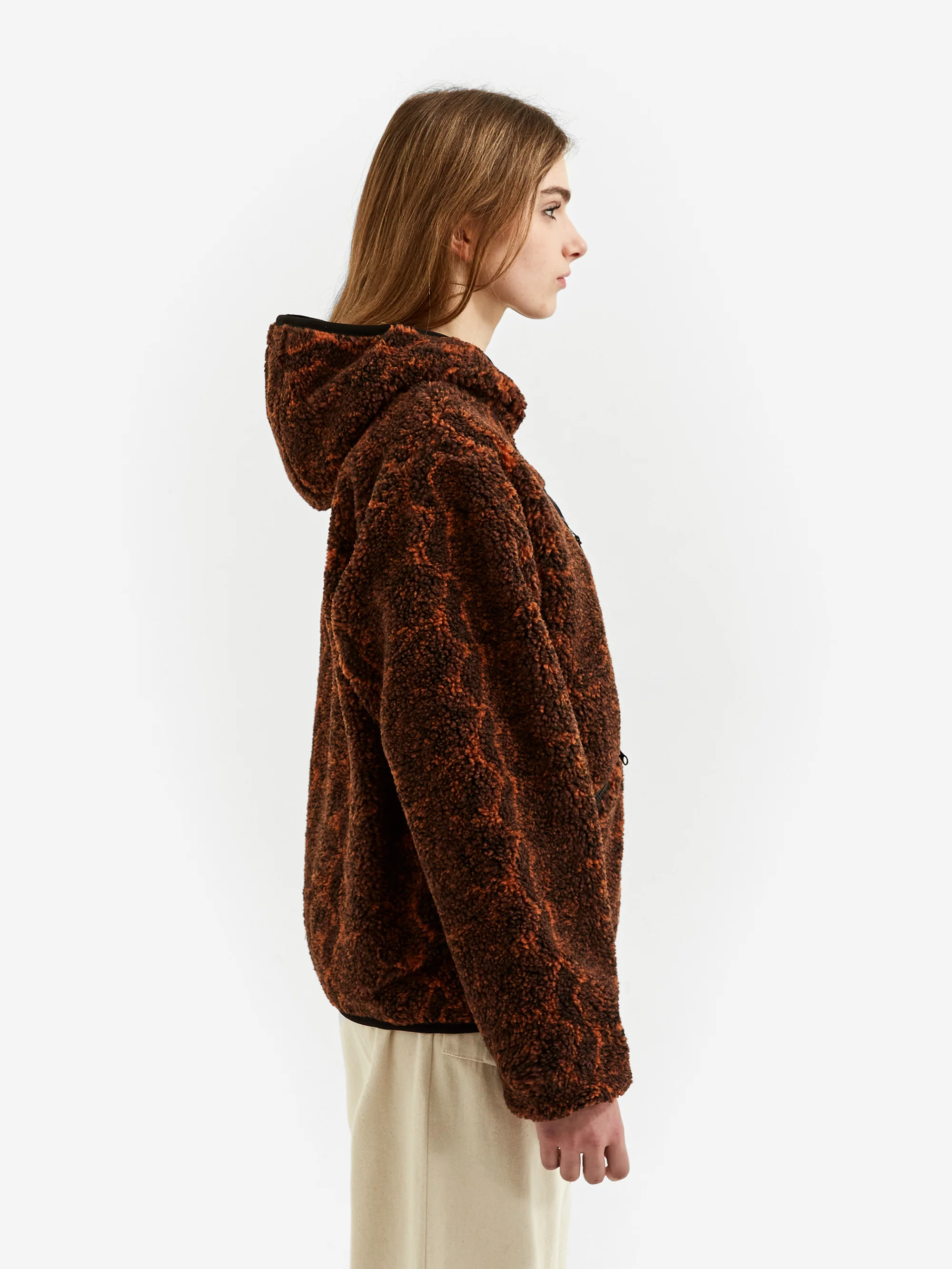 Stussy Snake Jacquard Sherpa Jacket W - Brown - Image 3