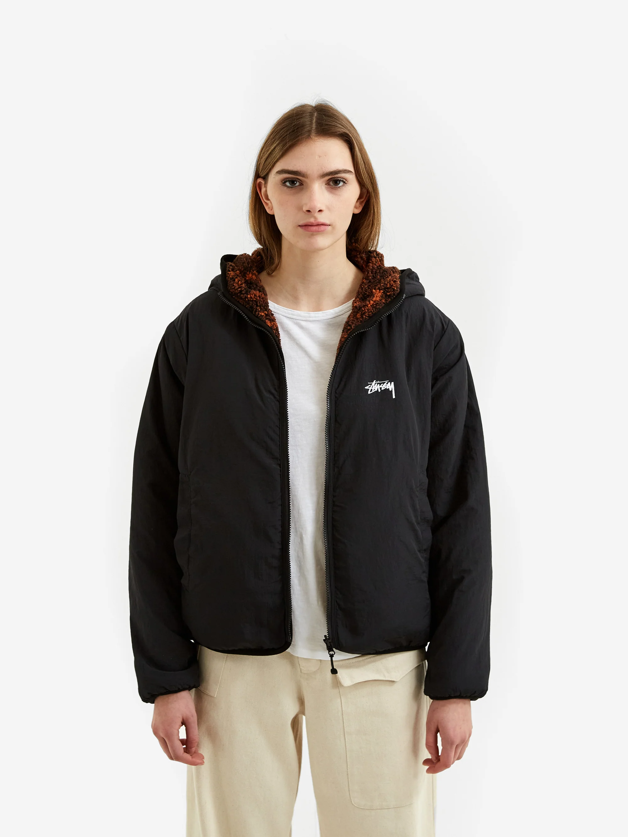 Stussy Snake Jacquard Sherpa Jacket W - Brown - Image 7