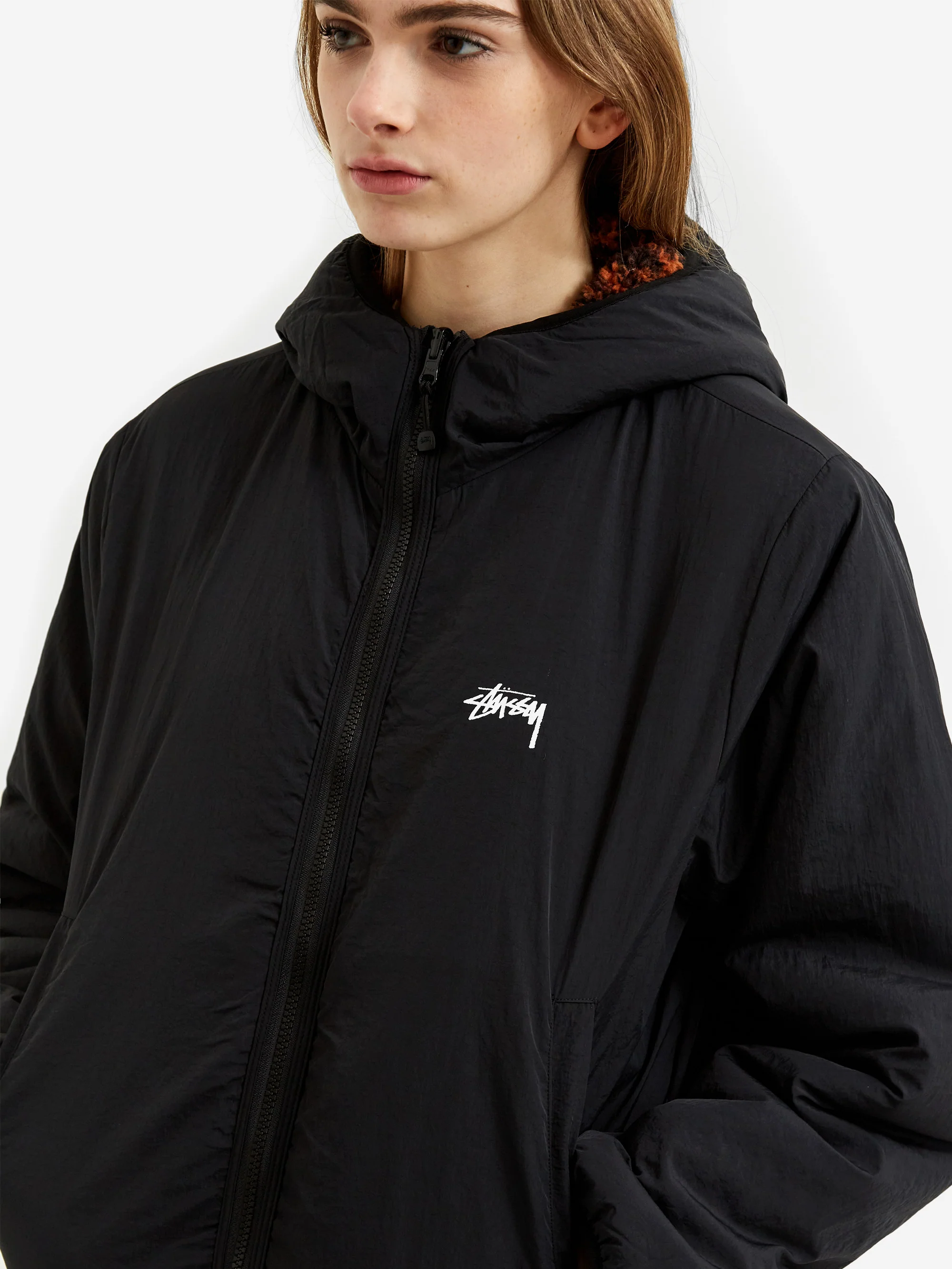 Stussy Snake Jacquard Sherpa Jacket W - Brown - Image 9