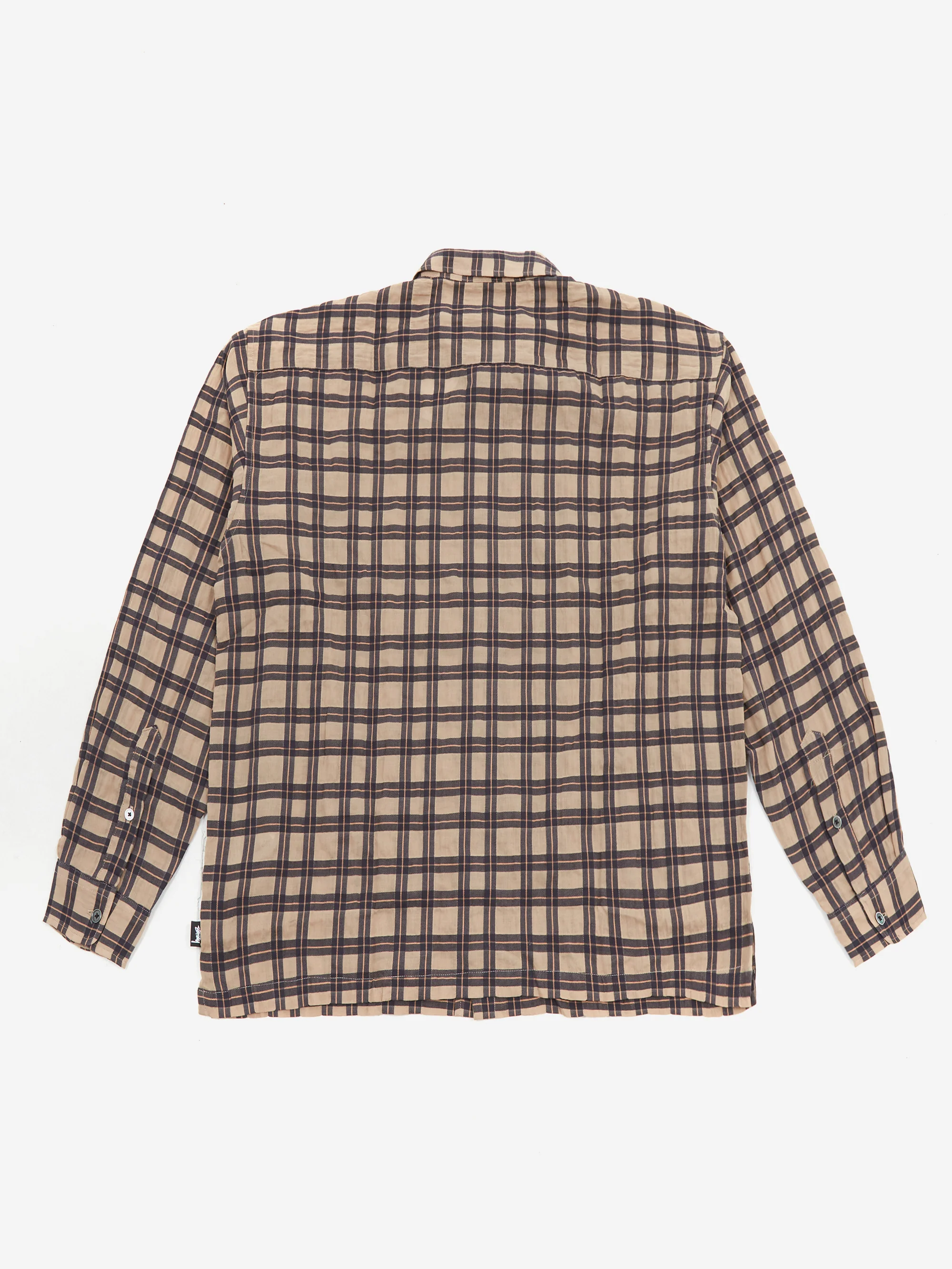 Stüssy Sonoma Plaid Long Sleeve Shirt - Tan - Image 3