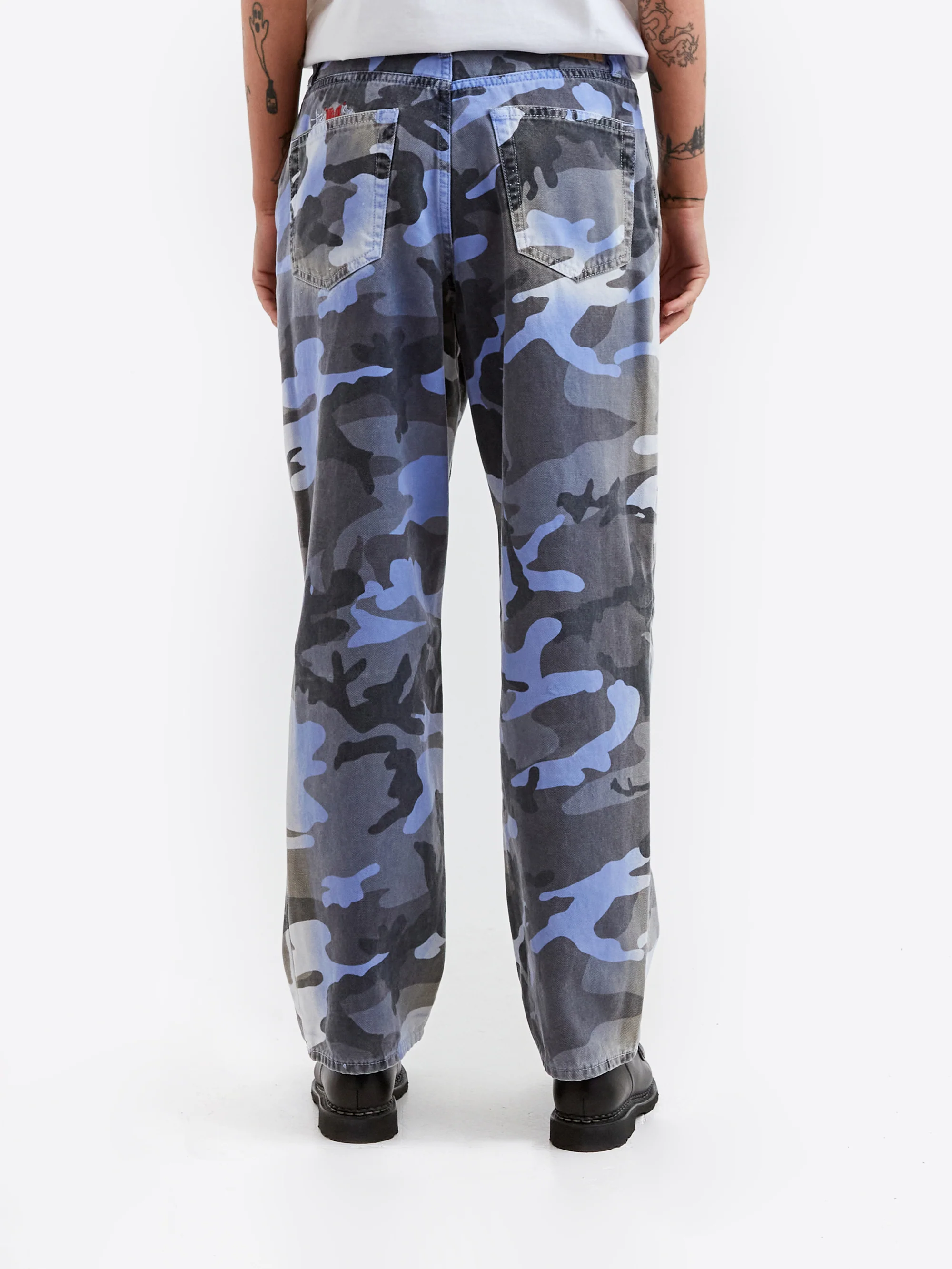 Stussy Spray Dye Canvas Big Ol' Jean W - Blue Camo - Image 3