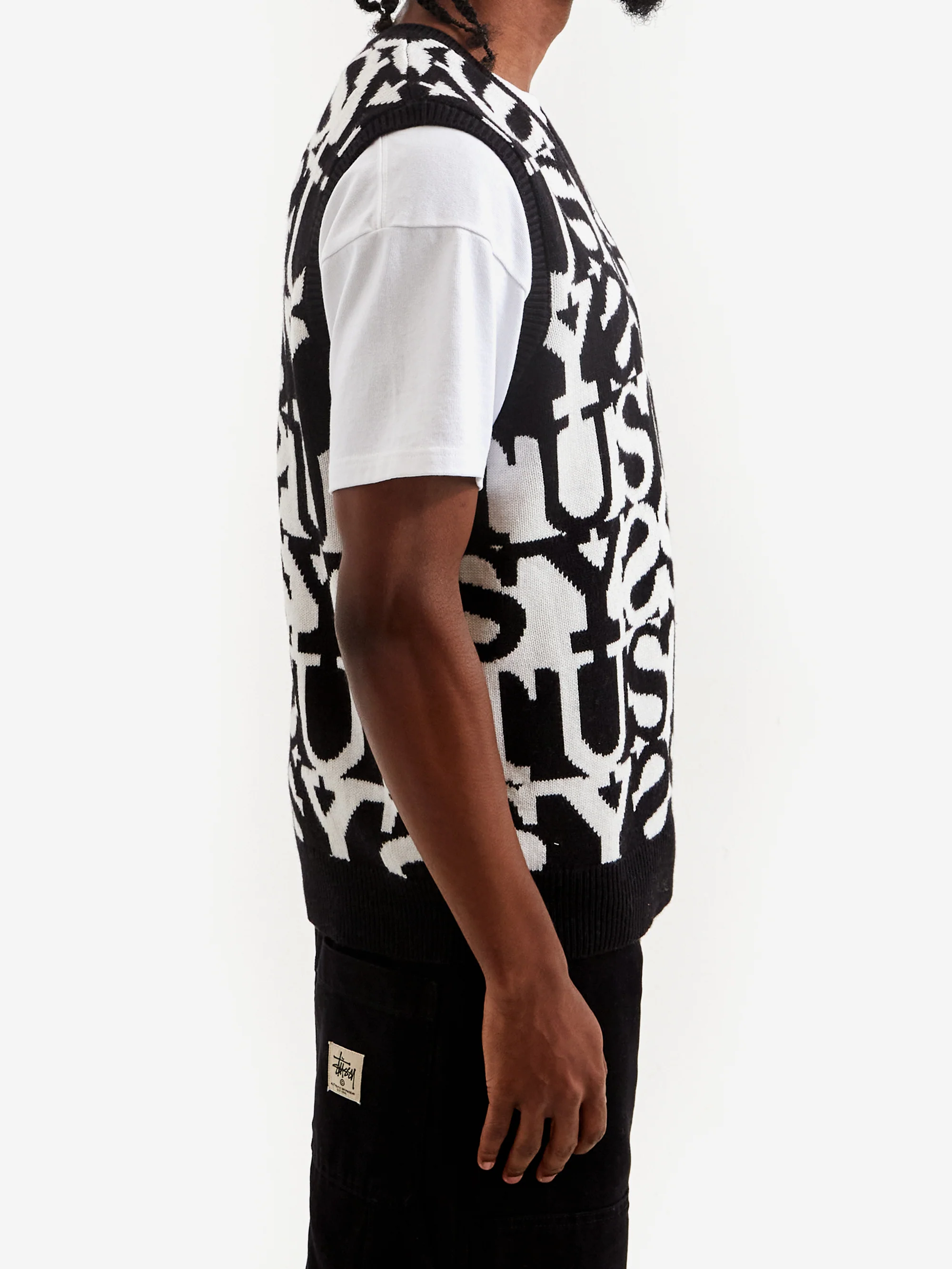 Stussy Stacked Sweater Vest - Ivory - Image 5