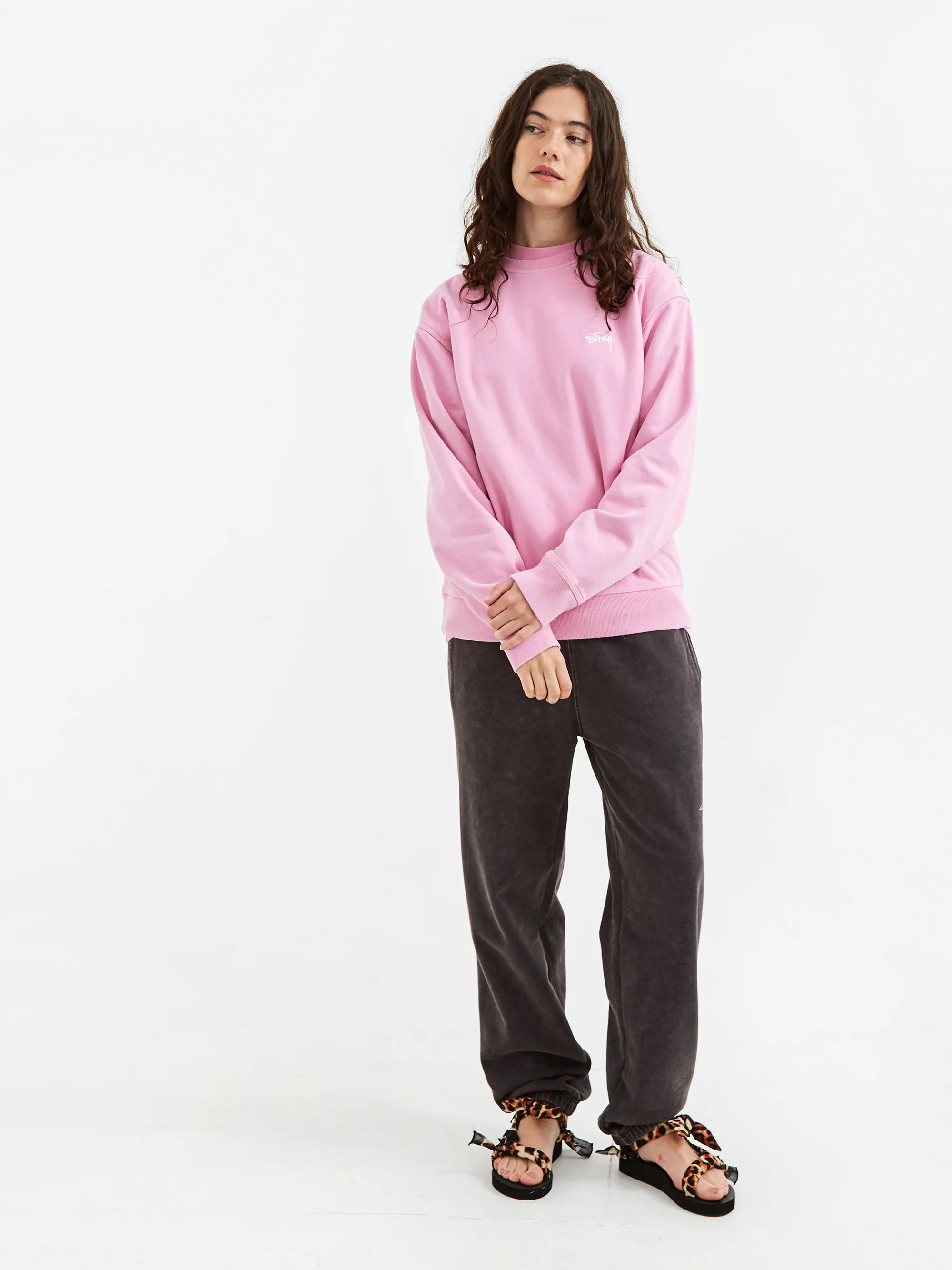 Stussy Stock Logo Crew - Pink - Image 2