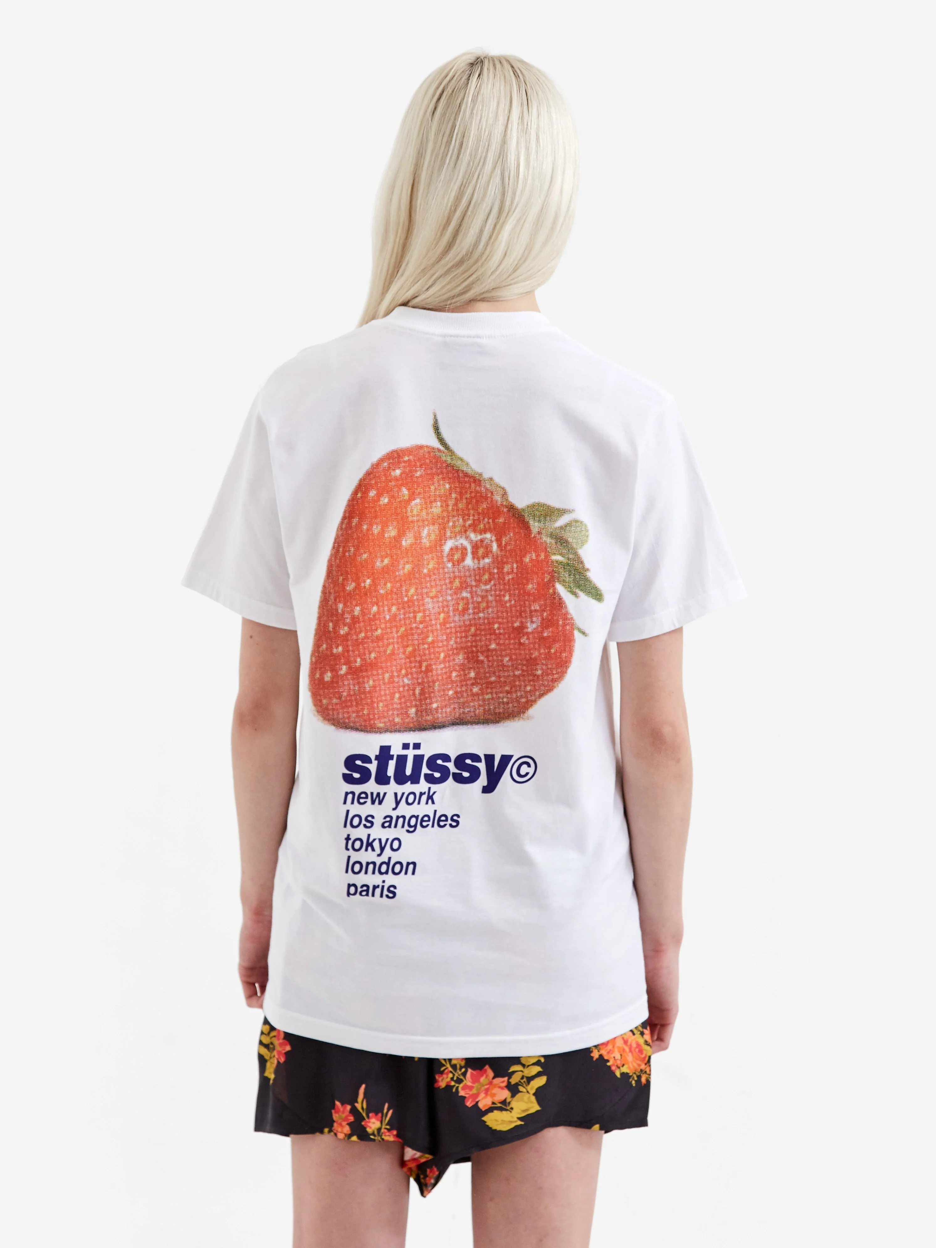 StuShort Sleevey Strawberry Short Sleeve T-Shirt W - White - Image 2