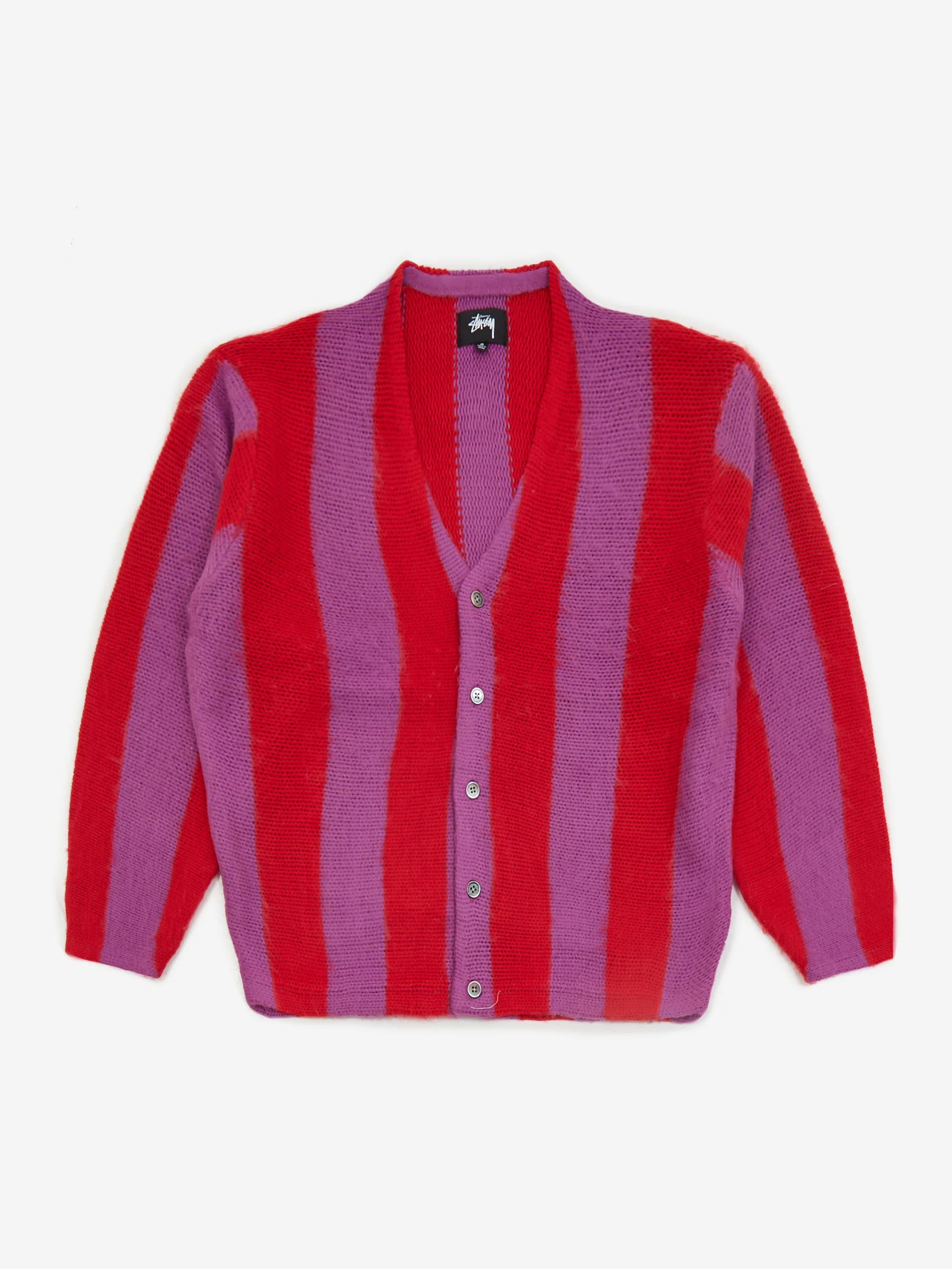 Stussy Stripe Brushed Cardigan W - Purple - Image 4