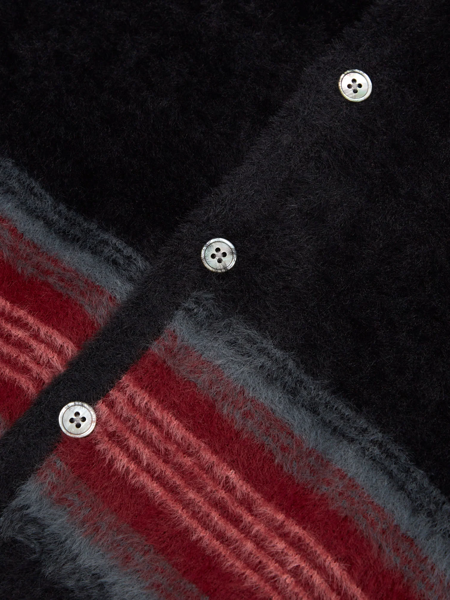 Stussy Stripe Shaggy Cardigan - Black - Image 3