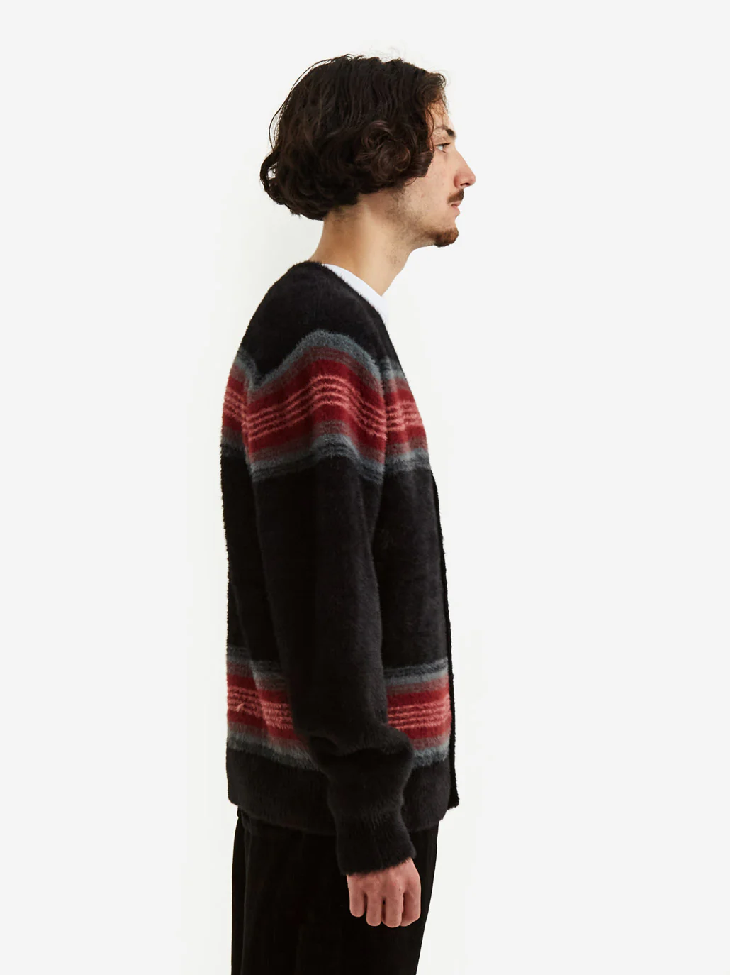 Stussy Stripe Shaggy Cardigan - Black - Image 7