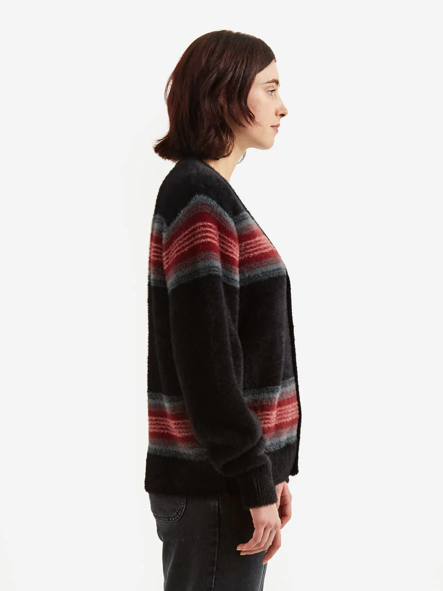 Stussy Stripe Shaggy Cardigan W - Black - Image 2