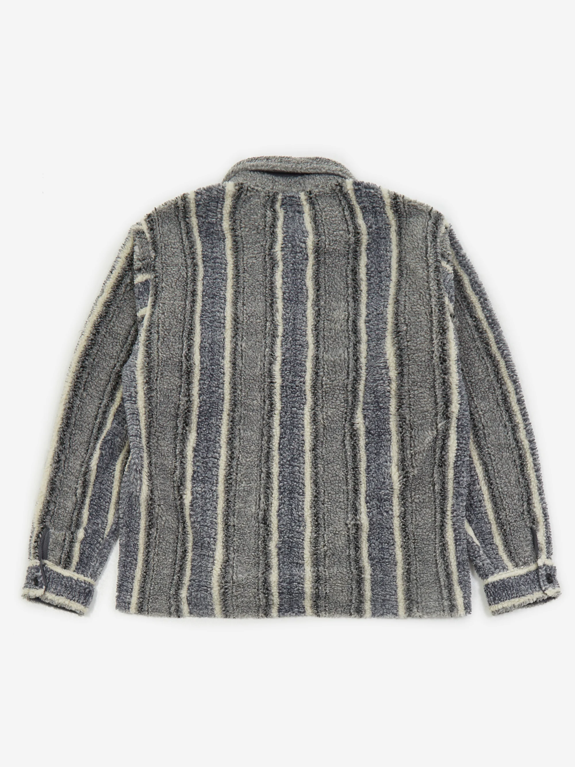 Stussy Stripe Sherpa Shirt - Charcoal - Image 4
