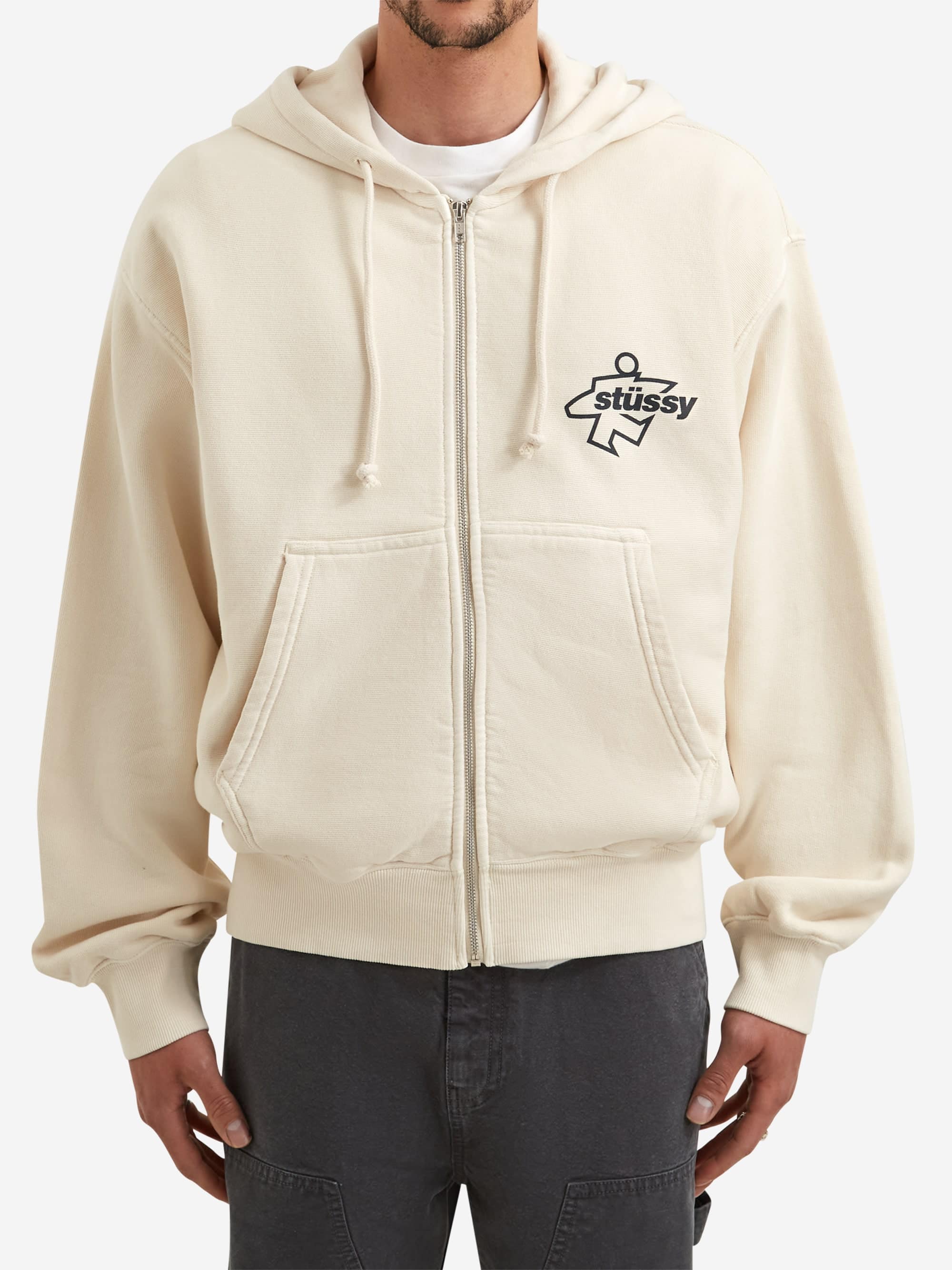 Stussy Surf Size Gar. Dyed Zip Hood - Bone - Image 3
