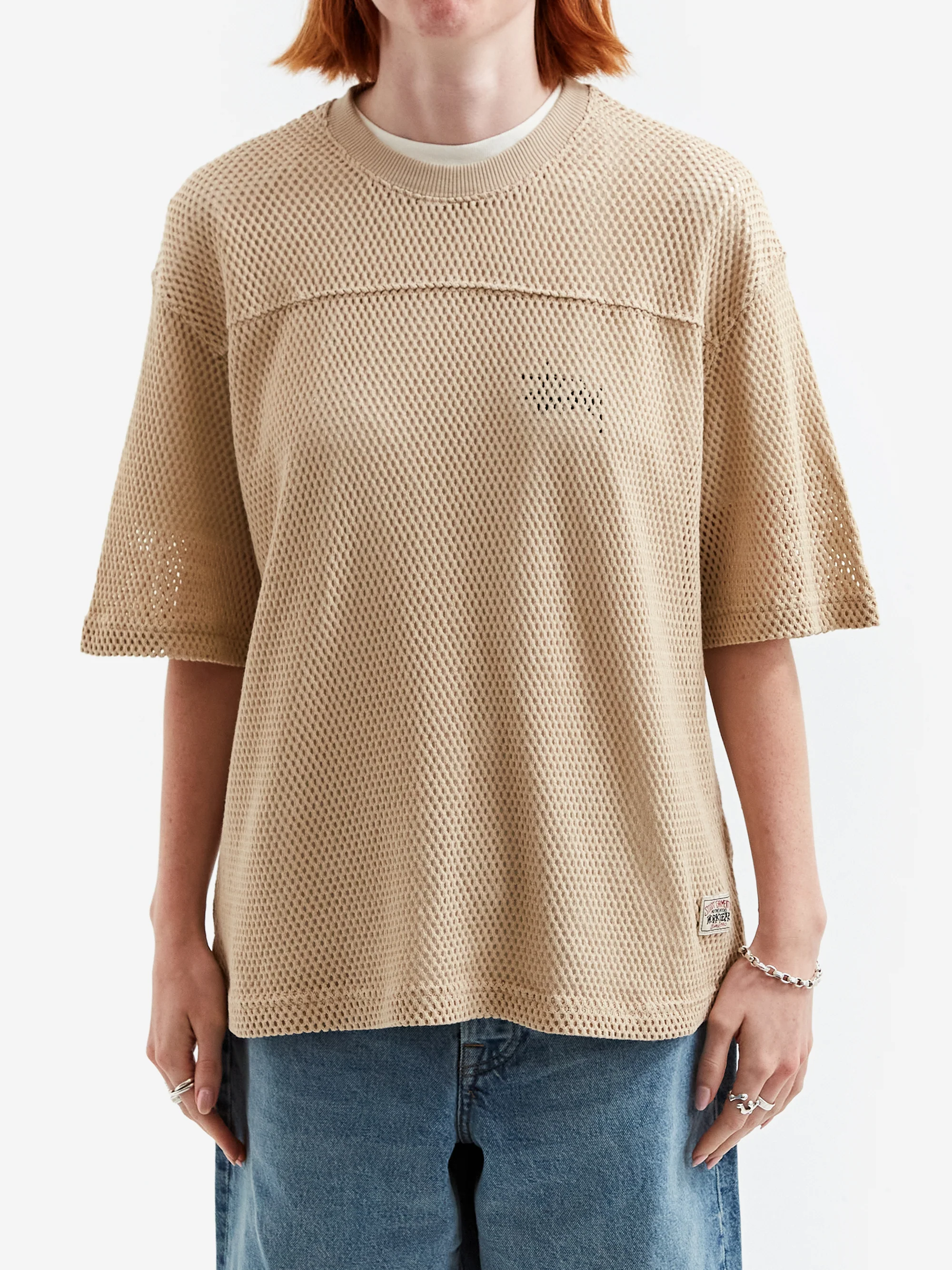Stussy Team Cotton Mesh Top - Natural