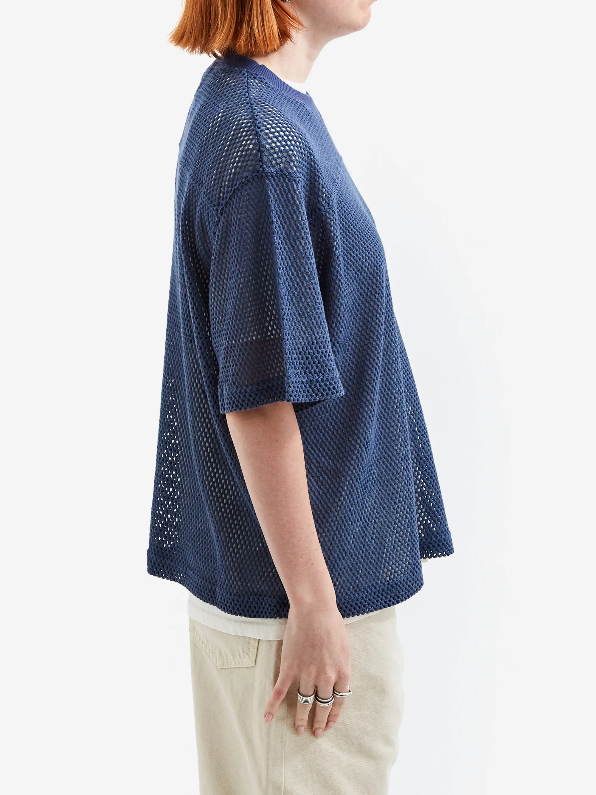 Stussy Team Cotton Mesh Top - Navy - Image 2
