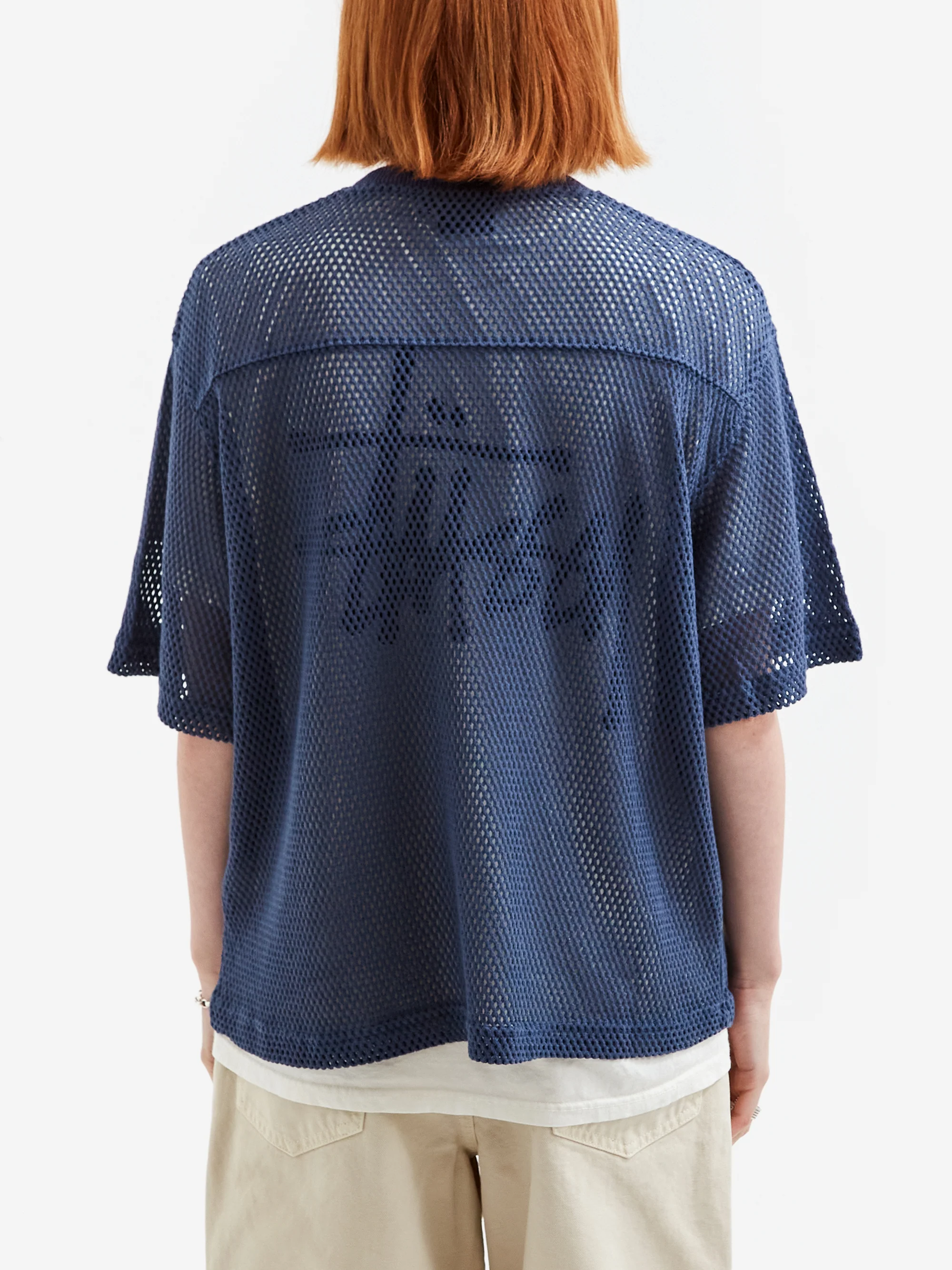 Stussy Team Cotton Mesh Top - Navy - Image 3