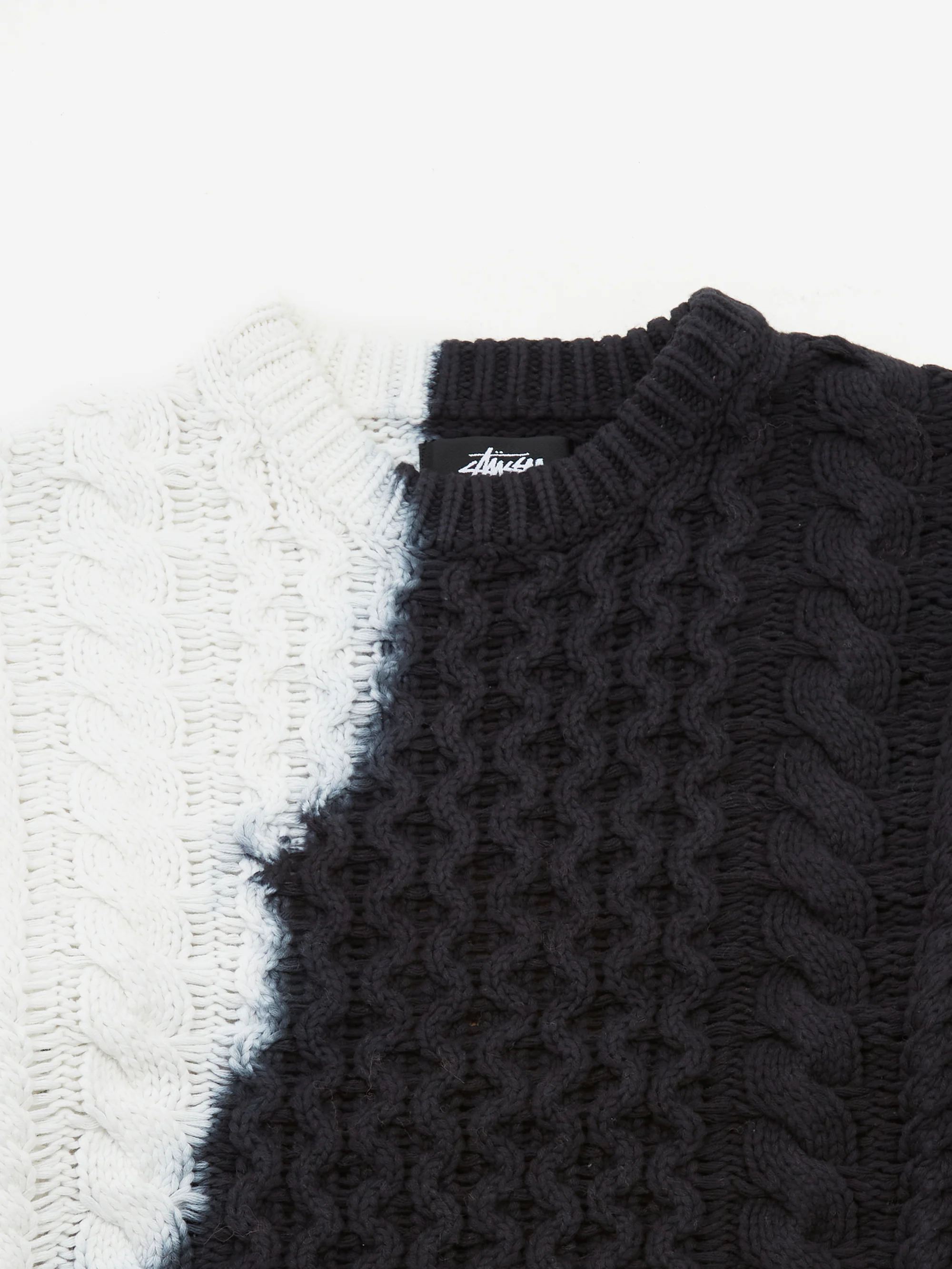 Stussy Tie Dye Fisherman Sweater - Black - Image 2