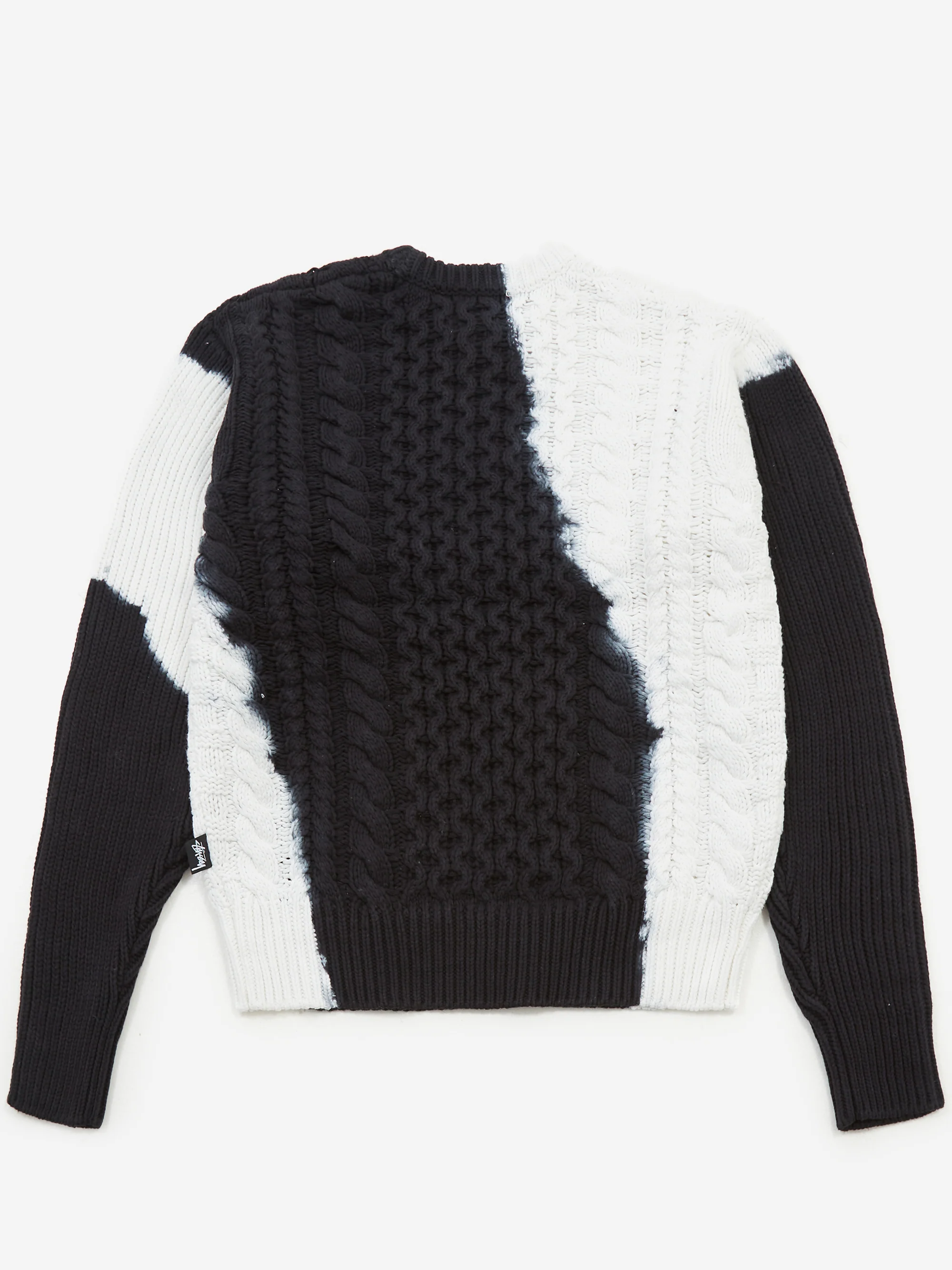 Stussy Tie Dye Fisherman Sweater - Black - Image 3