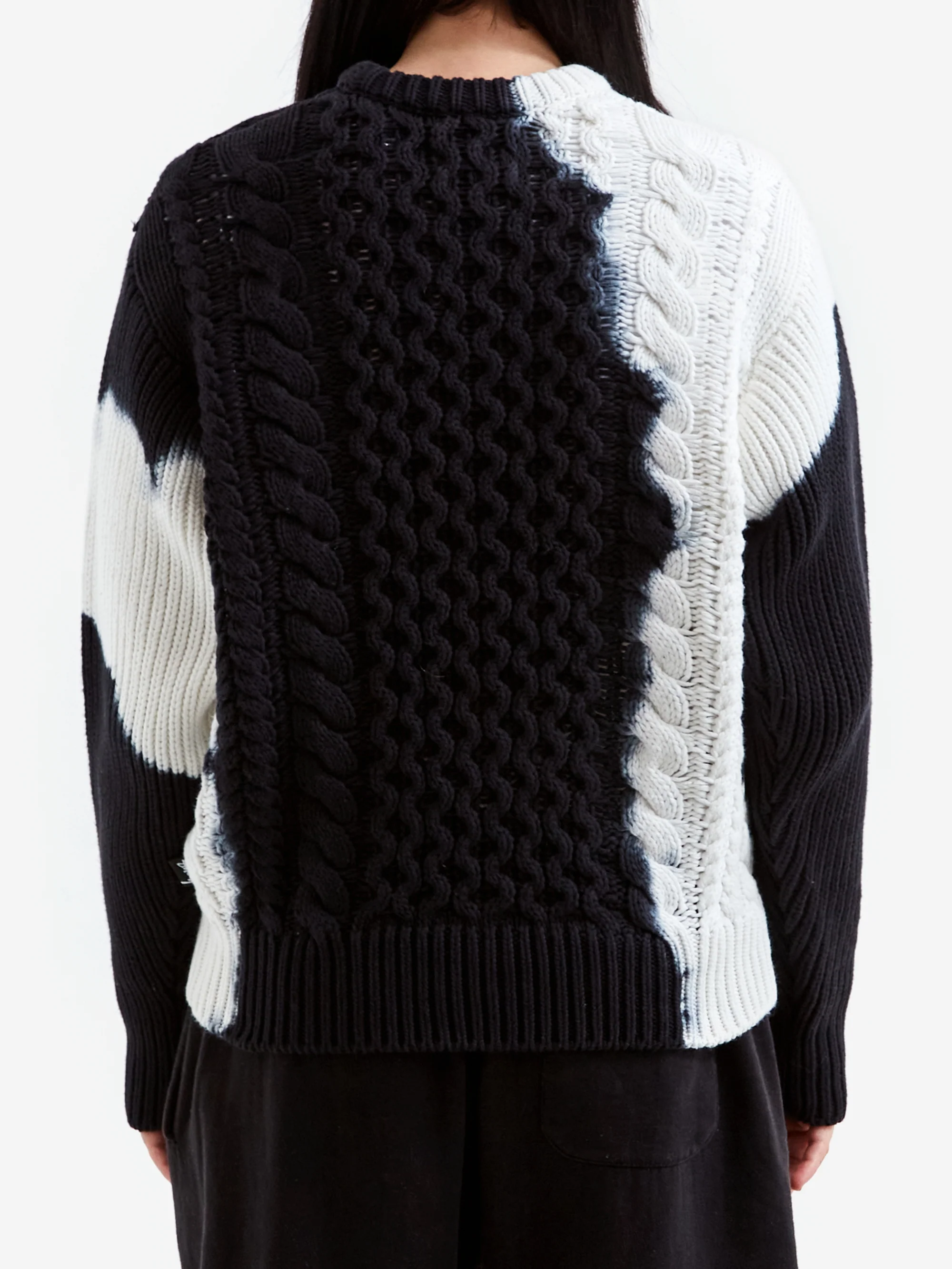 Stussy Tie Dye Fisherman Sweater W - Black - Image 3