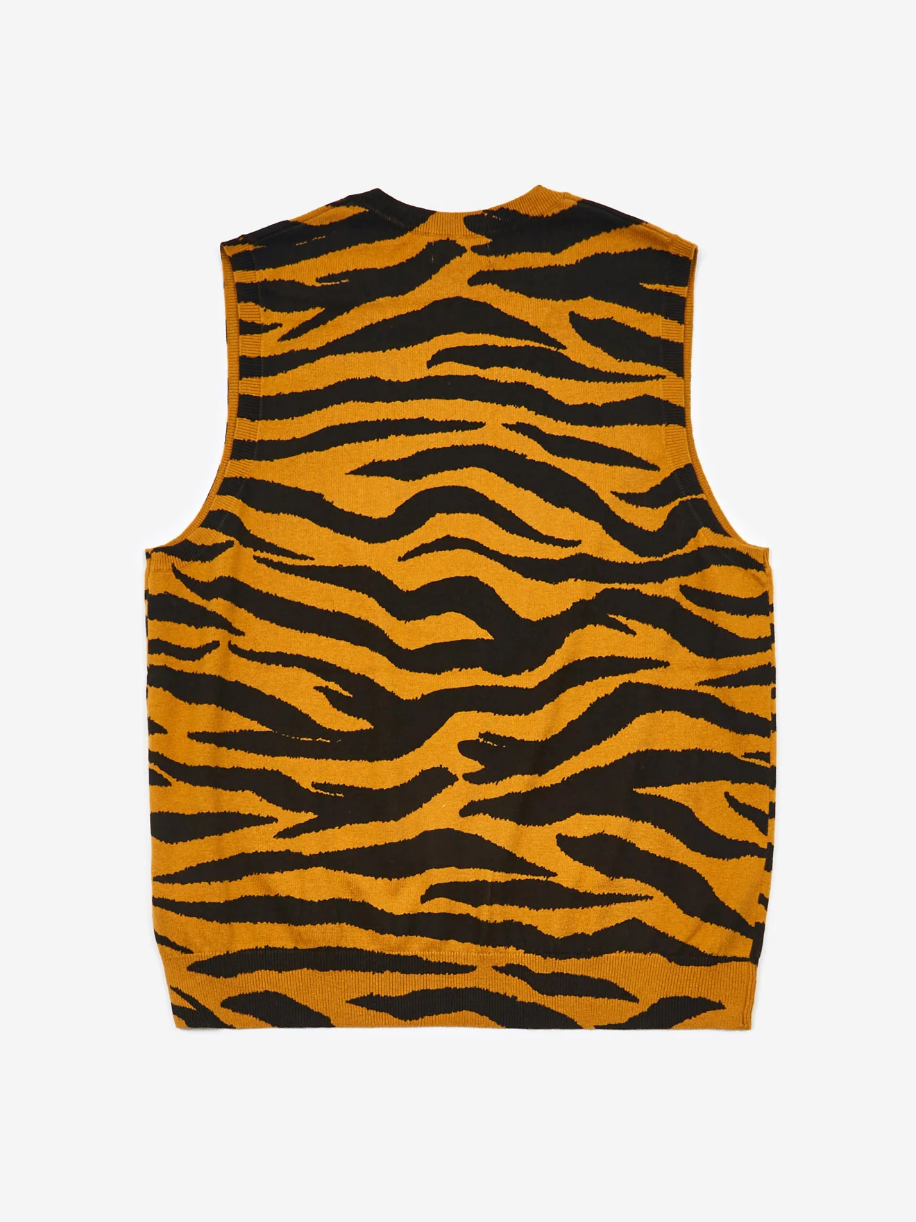Stussy Tiger Printed Sweater Vest - Mustard - Image 3