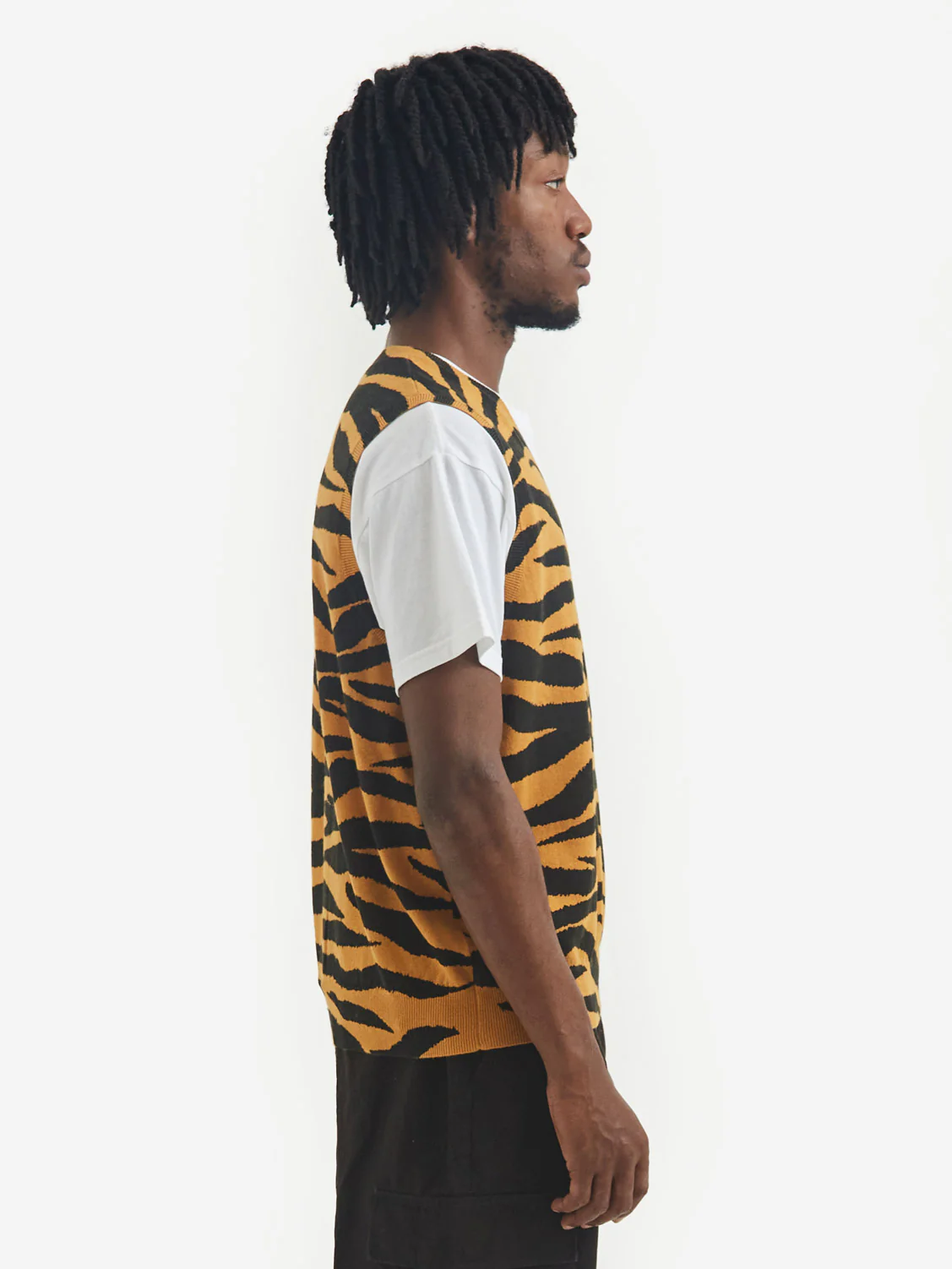 Stussy Tiger Printed Sweater Vest - Mustard - Image 5