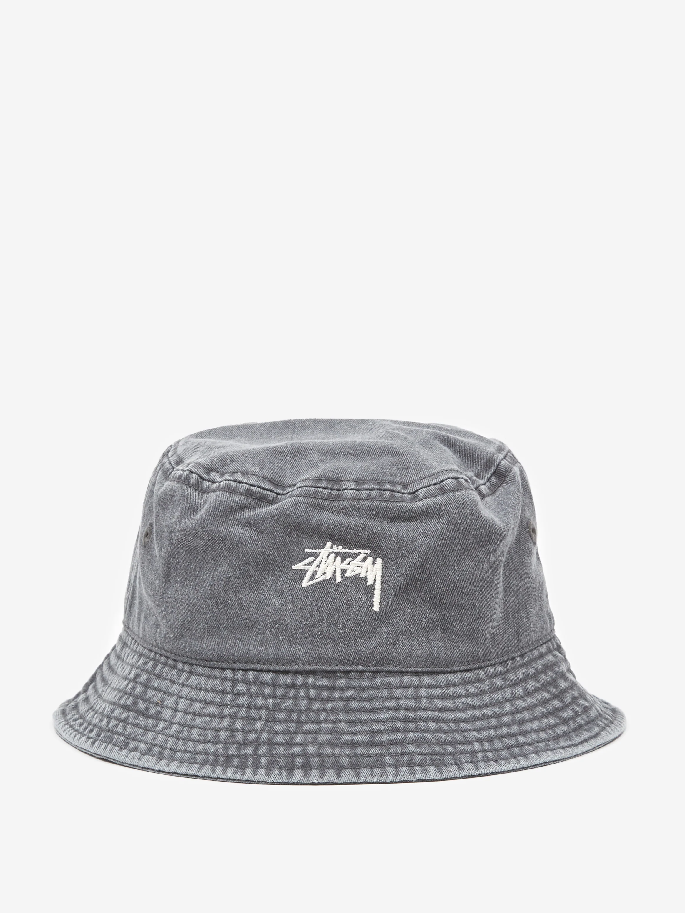 Stussy Washed Stock Bucket Hat - Charcoal