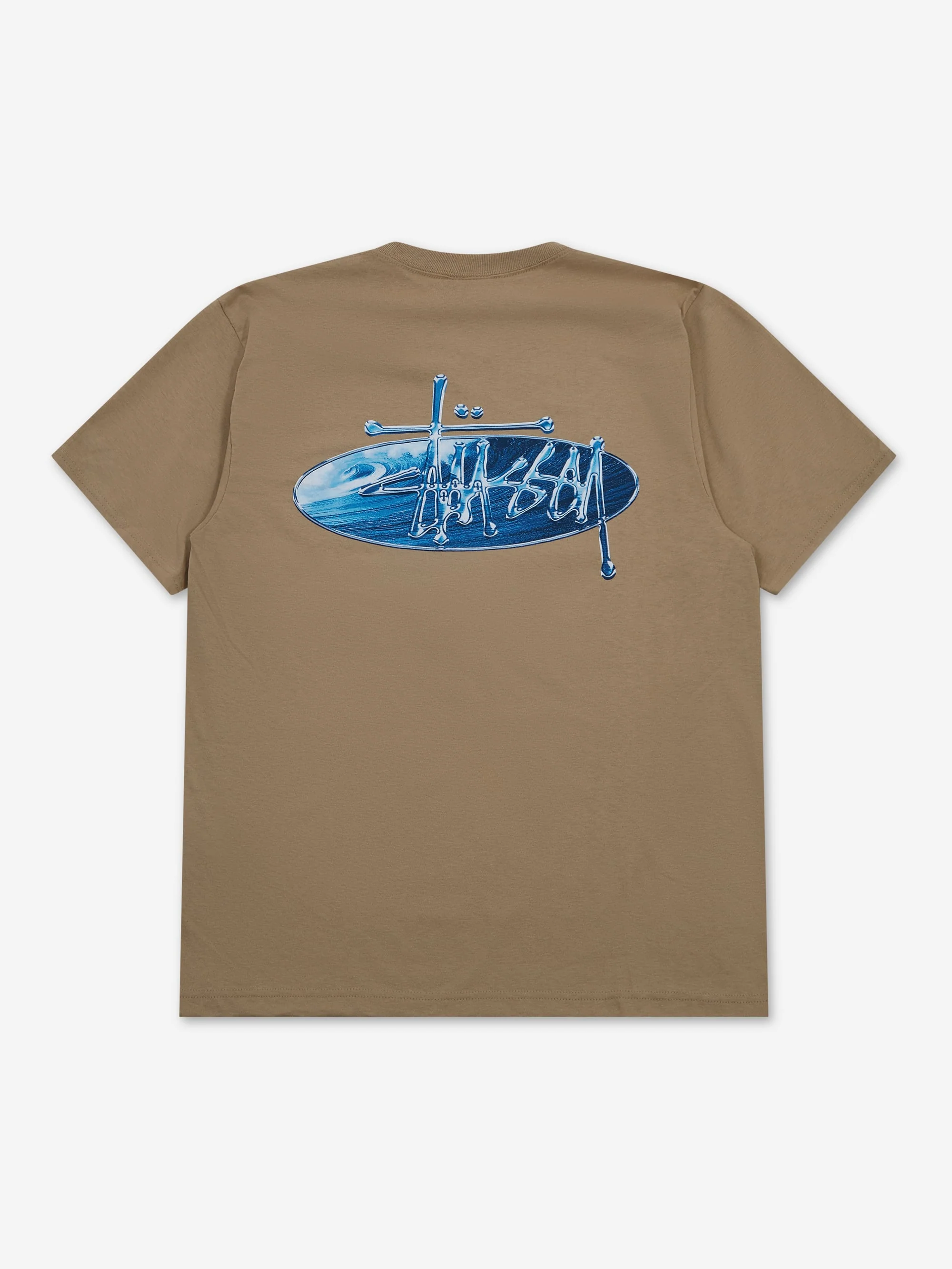 Stussy Wave Oval Tee - Khaki - Image 3