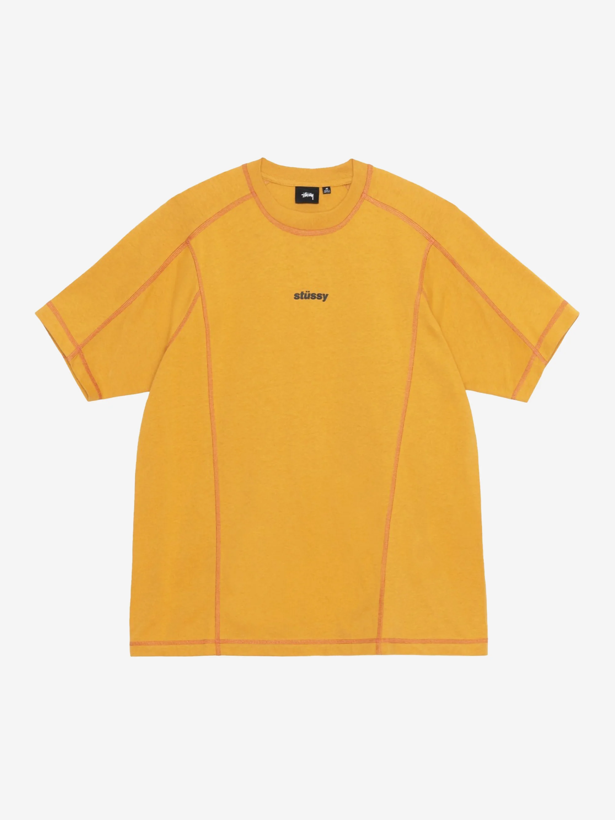 Stussy Wave Short Sleeve Crewneck - Mustard - Image 4