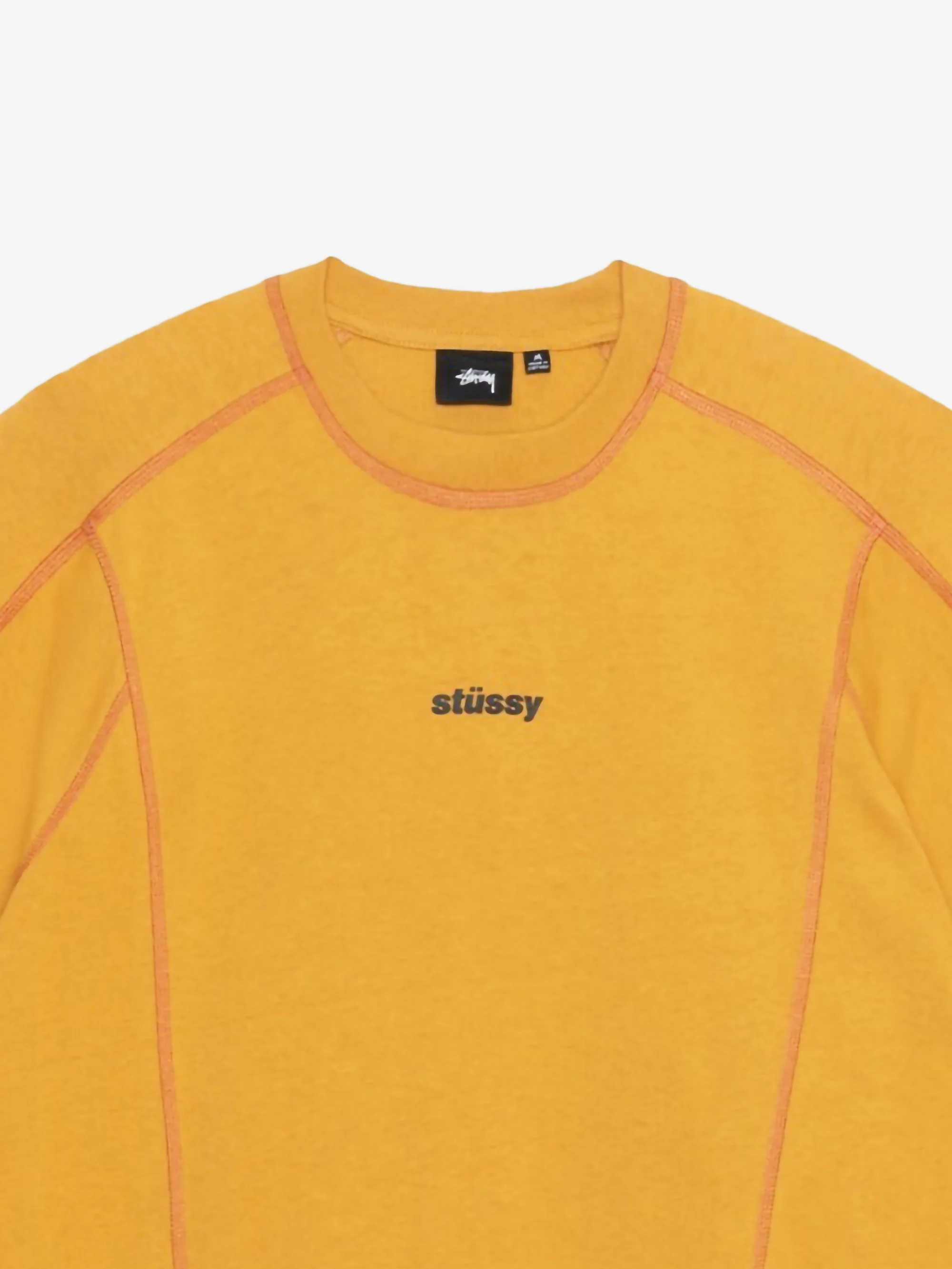 Stussy Wave Short Sleeve Crewneck - Mustard - Image 5