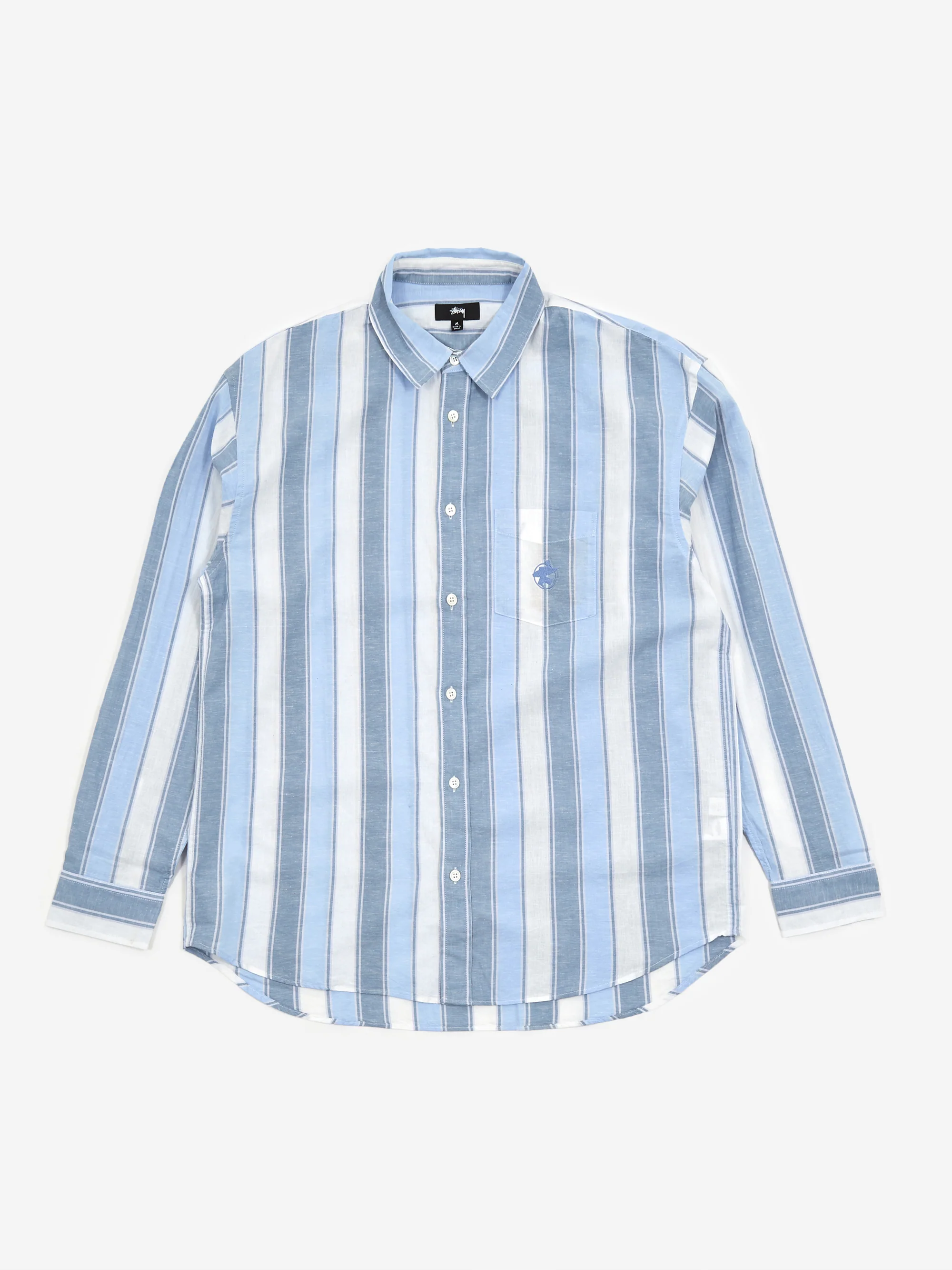 Stussy Wide Striped Shirt - Blue Stripe