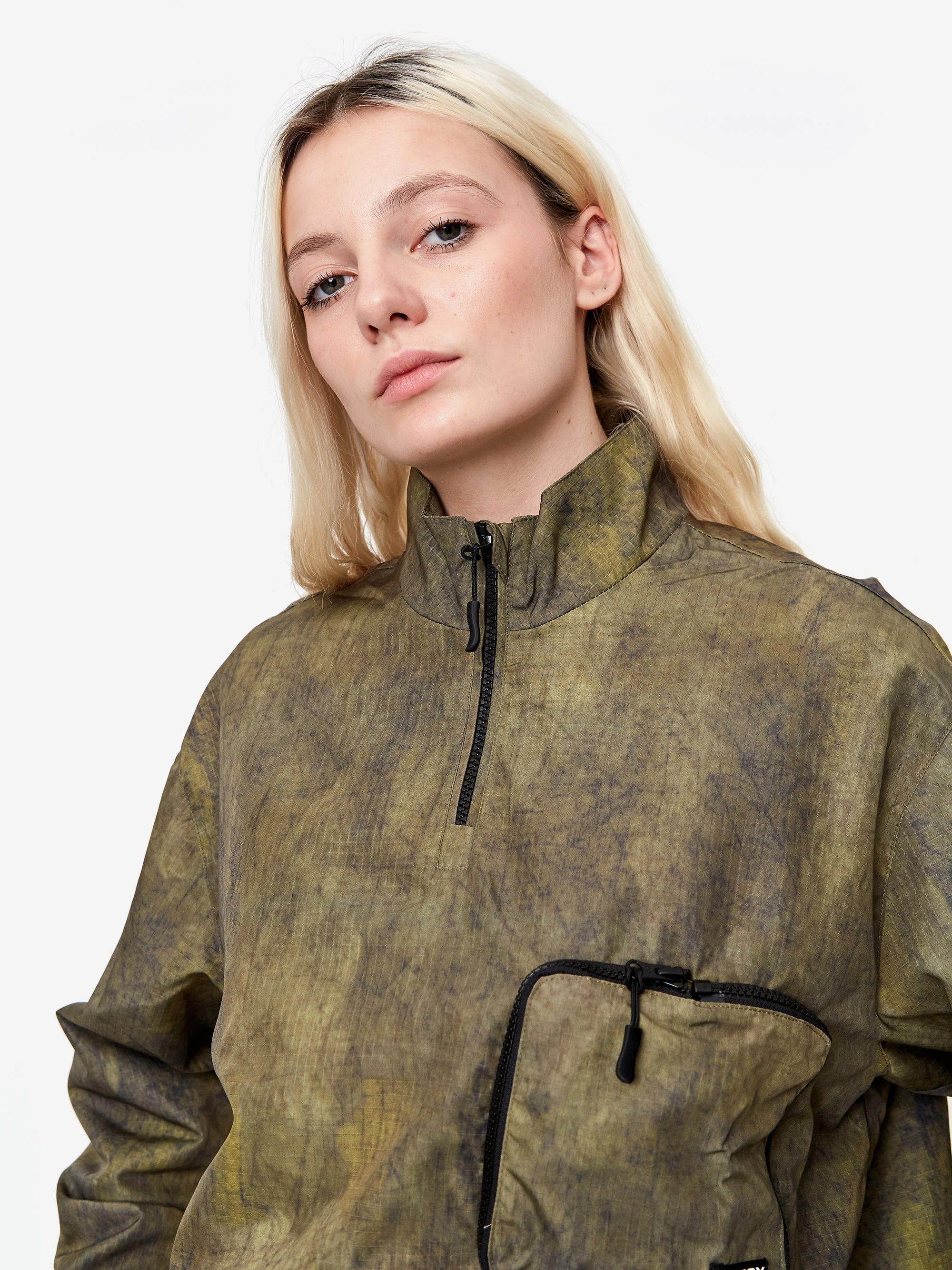 Stussy Zip Off Pouch Pullover Jacket - Olive - Image 4