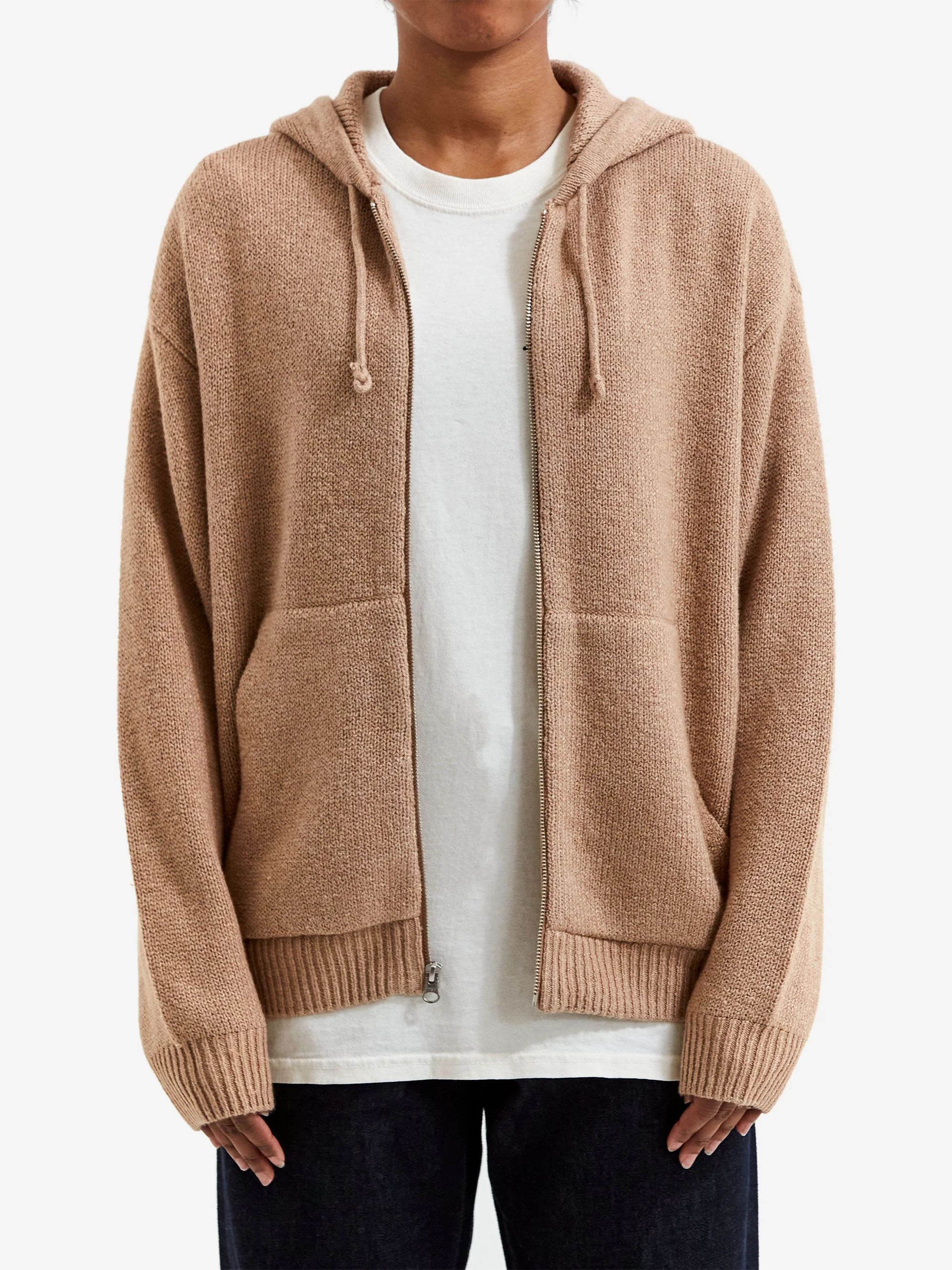 Stussy Zip Up Hooded Sweater - Camel