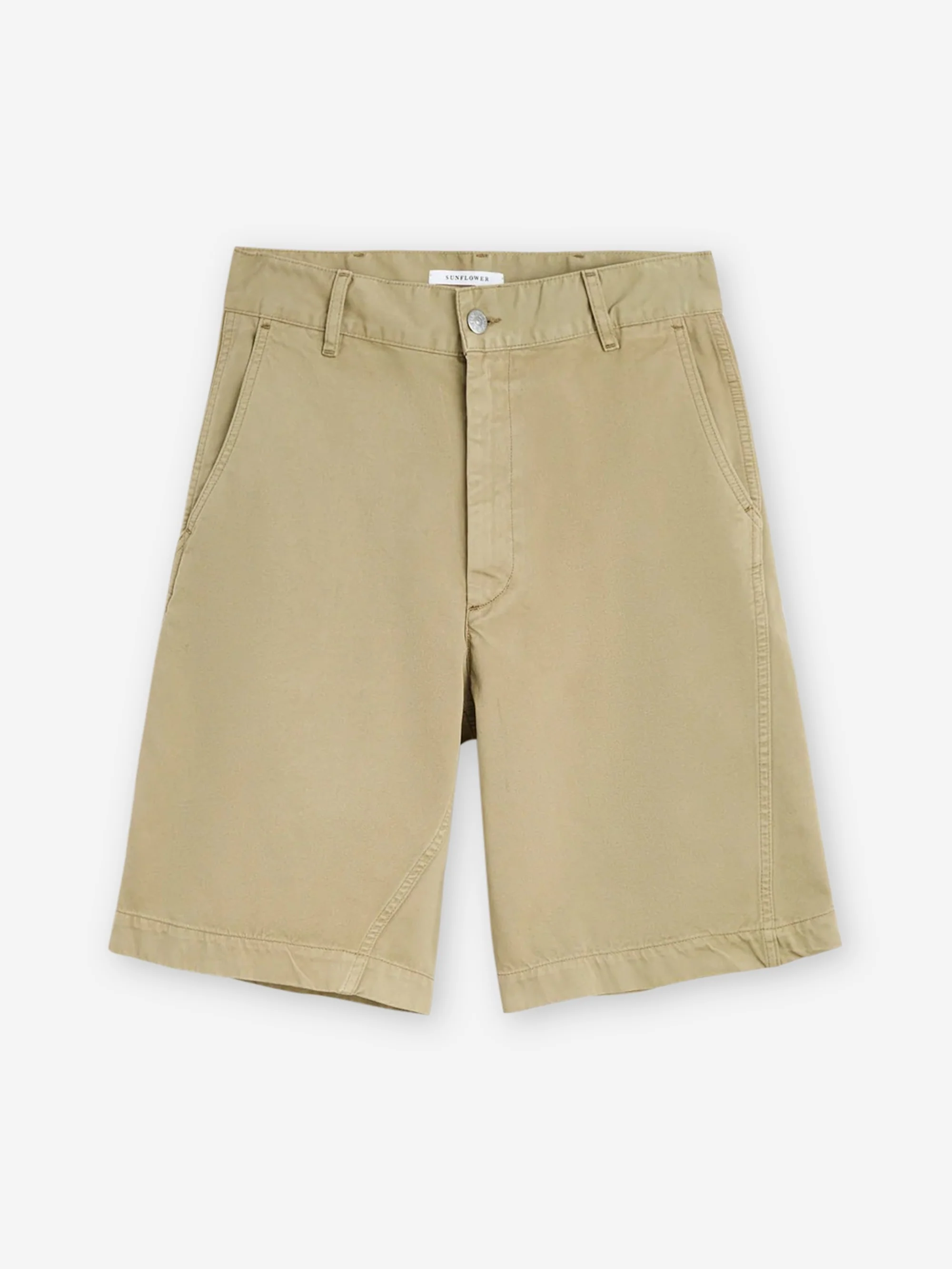 Sunflower Wide Twist Chino Shorts - Khaki