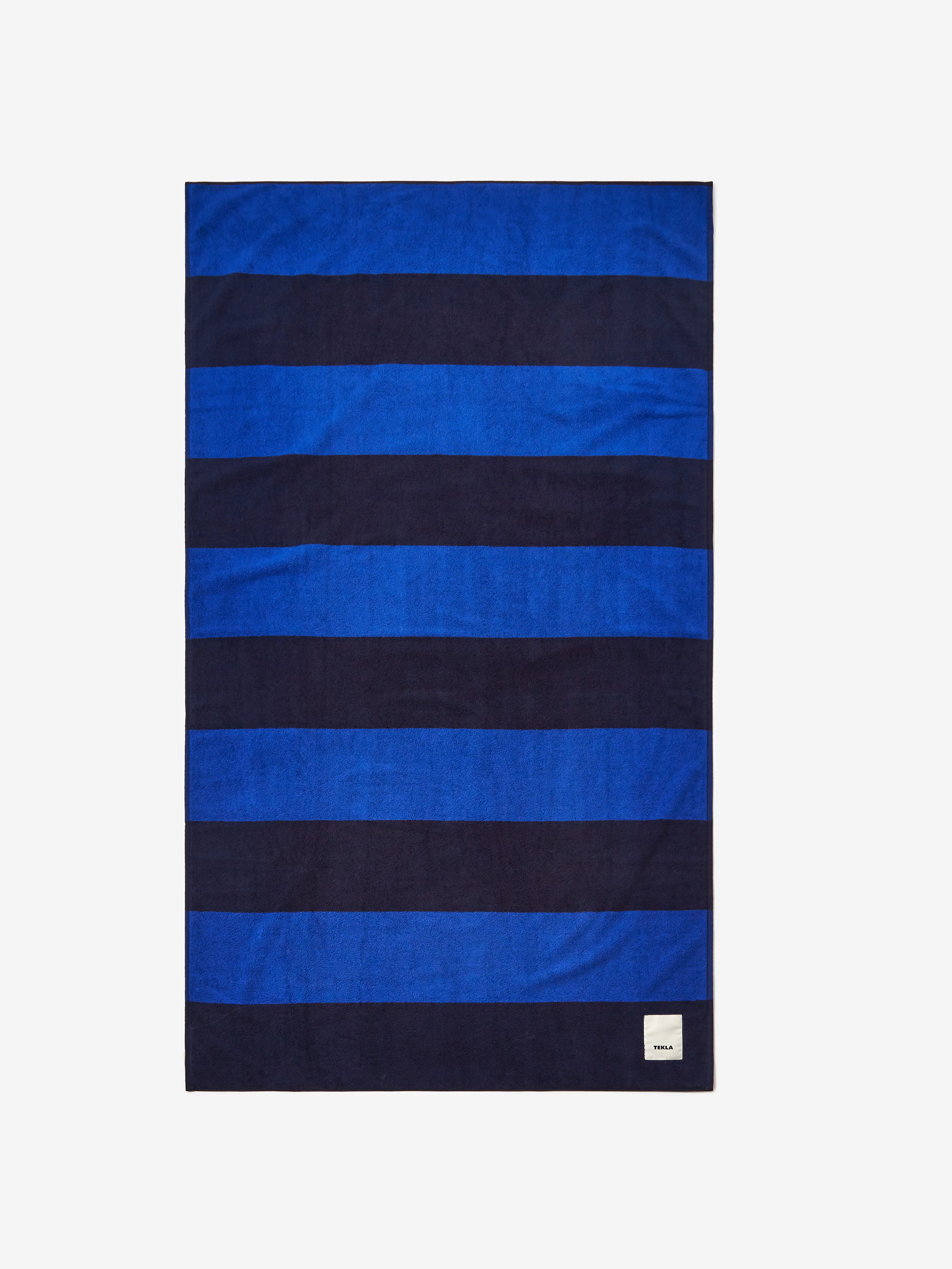 TEKLA Beach Towel 100x180cm - Navy Blockstripes