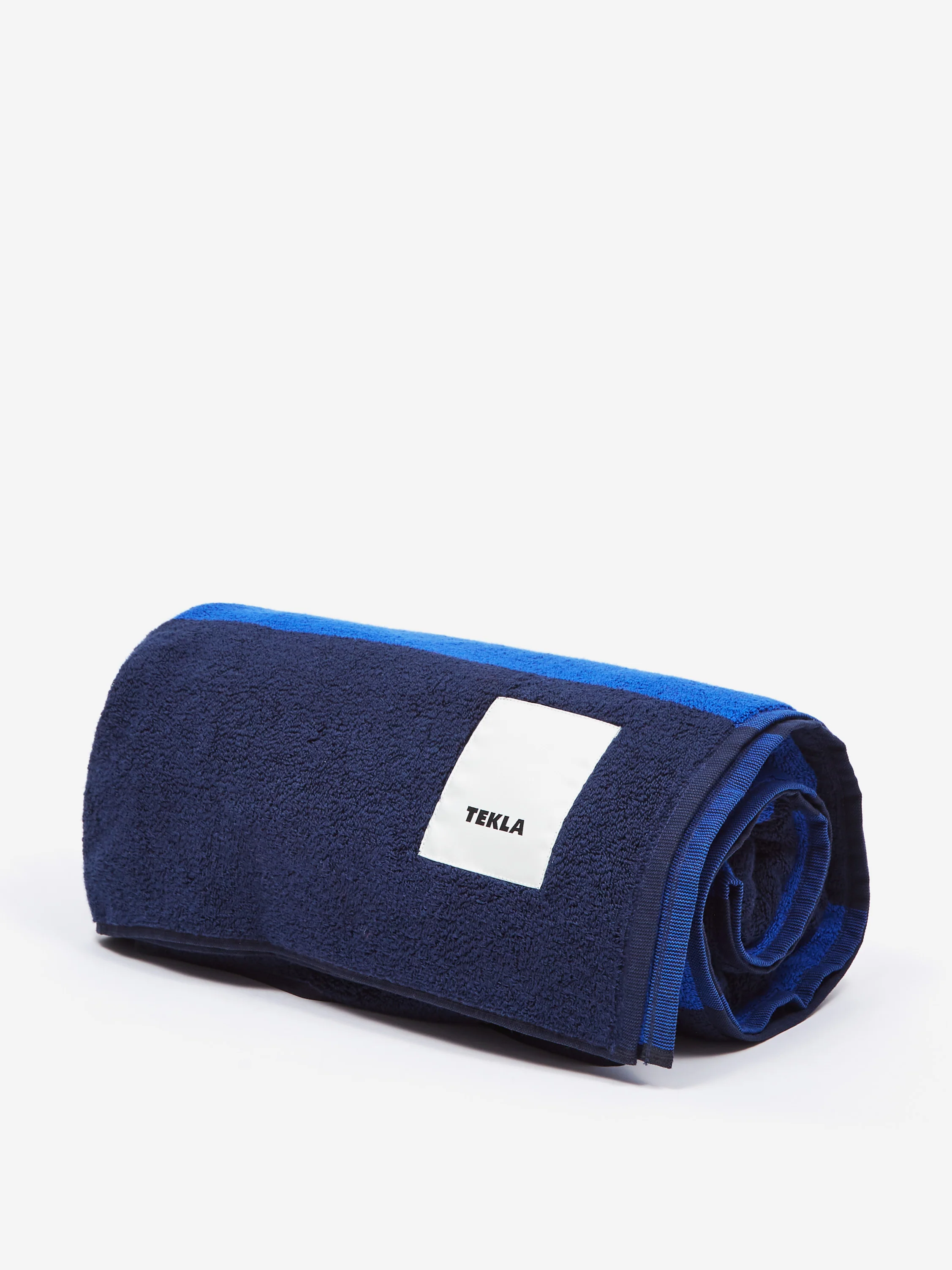 TEKLA Beach Towel 100x180cm - Navy Blockstripes - Image 2