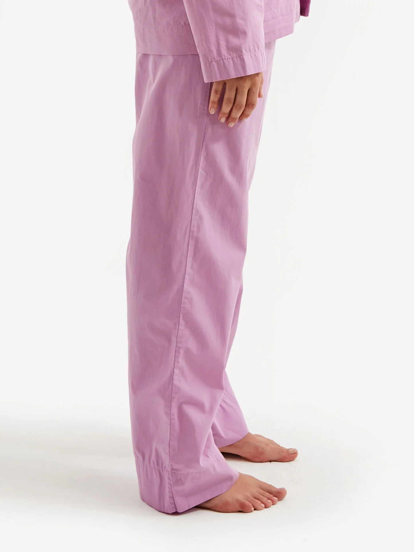 TEKLA Cotton Poplin Pyjama Pants - Purple Pink - Image 7